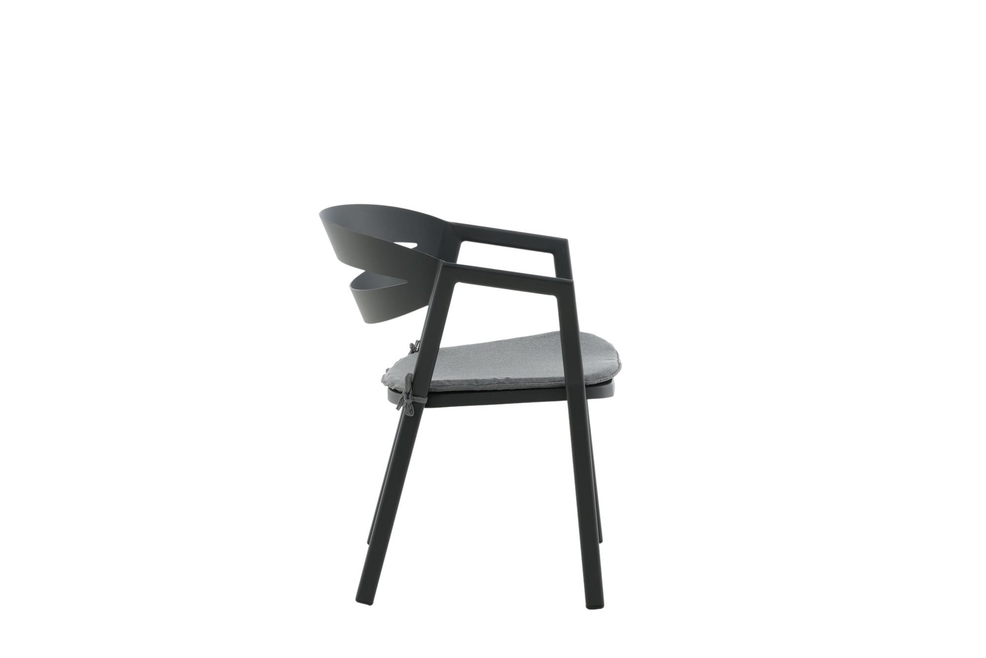Venture Home Slit - Spisebordsstol inc Cushion- Black /Grey - Aluminium -