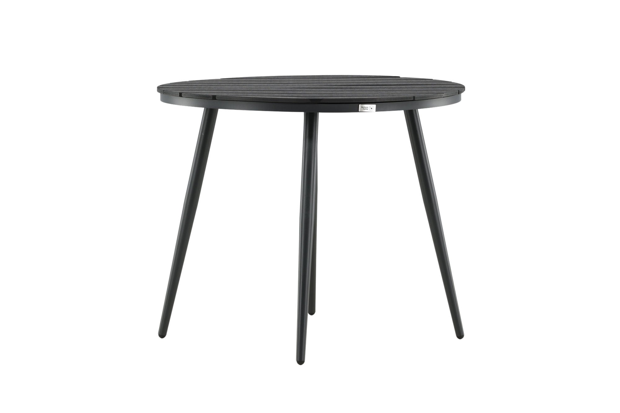 Venture Home Break - spisebord rund- Black / Black - Alu / Aintwood - 90ø