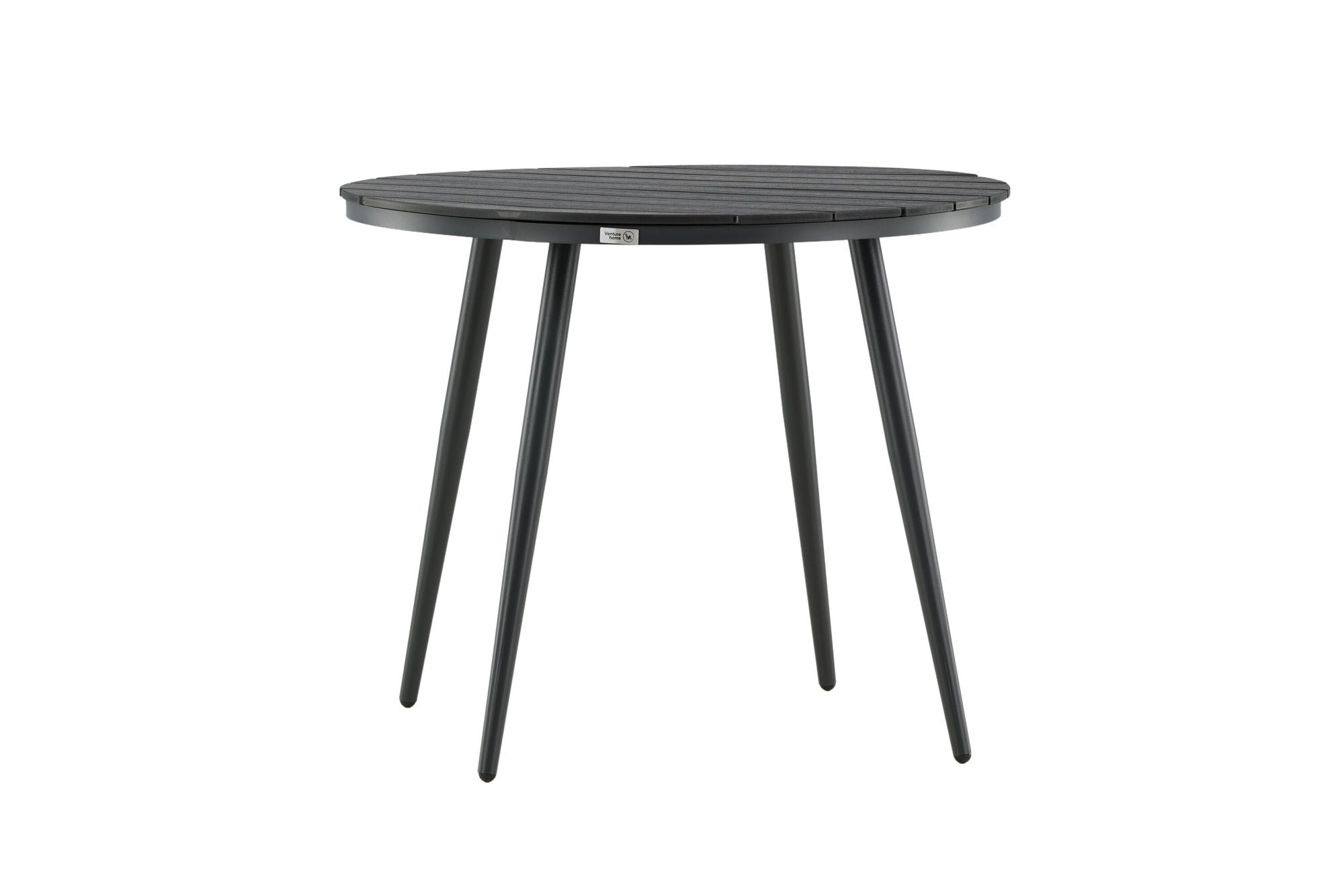 Venture Home Break - spisebord rund- Black / Black - Alu / Aintwood - 90ø