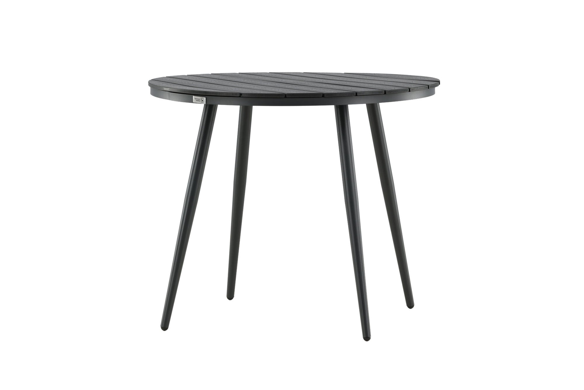 Venture Home Break - spisebord rund- Black / Black - Alu / Aintwood - 90ø