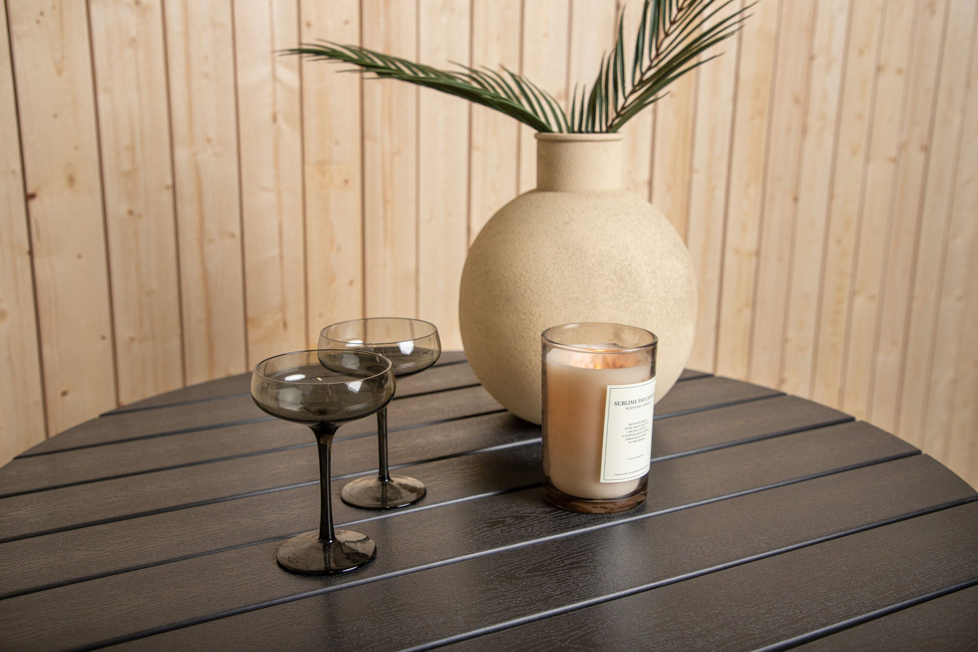 Venture Home Break - spisebord rund- Black / Black - Alu / Aintwood - 90ø