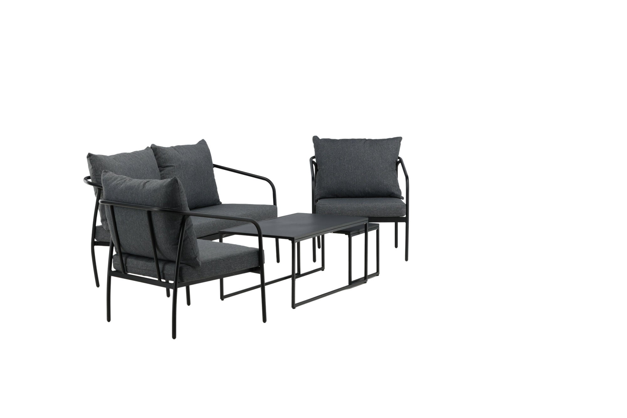 Venture Home Sopot - Sofa Set- Black / Grey - Steel