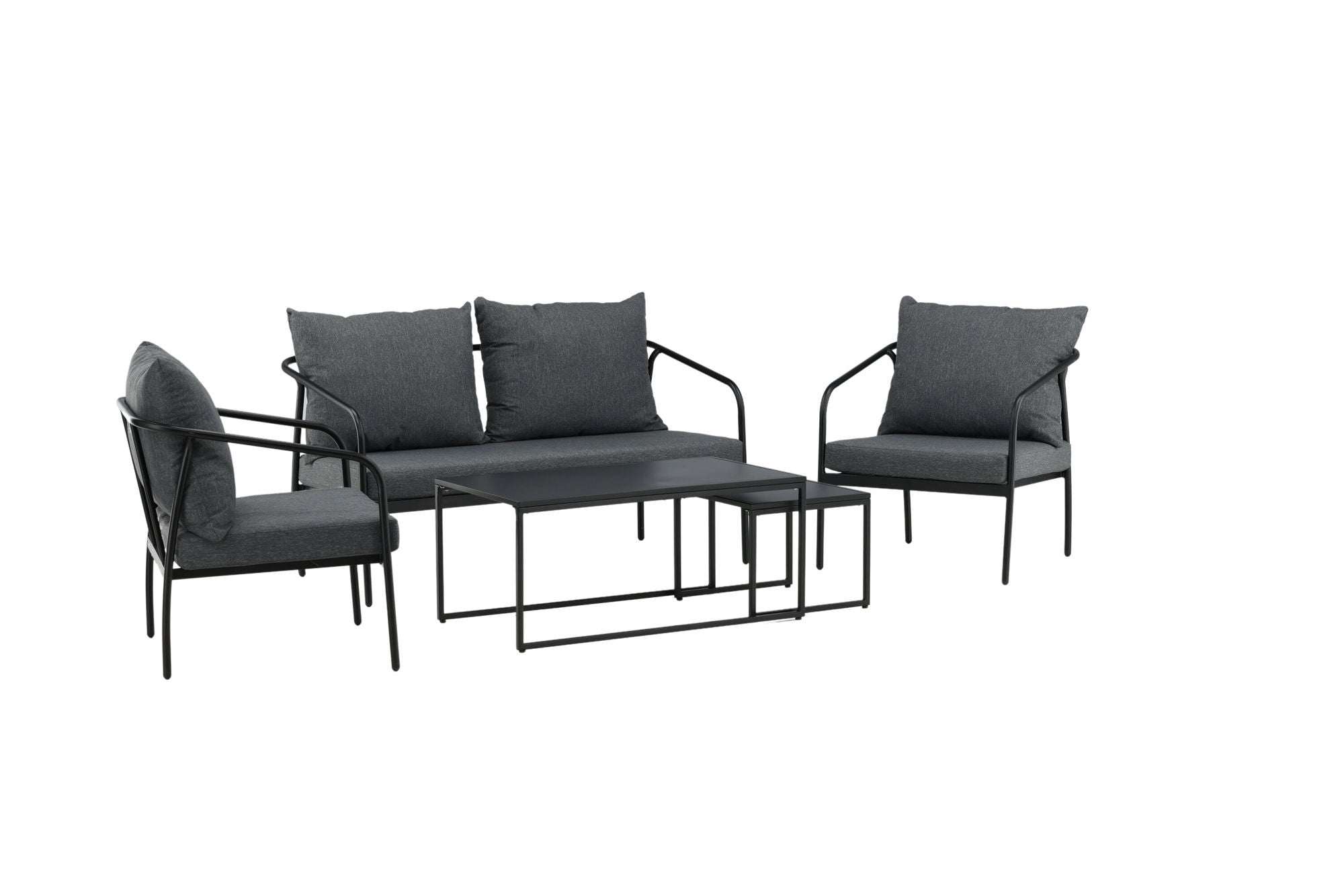 Venture Home Sopot - Sofa Set- Black / Grey - Steel