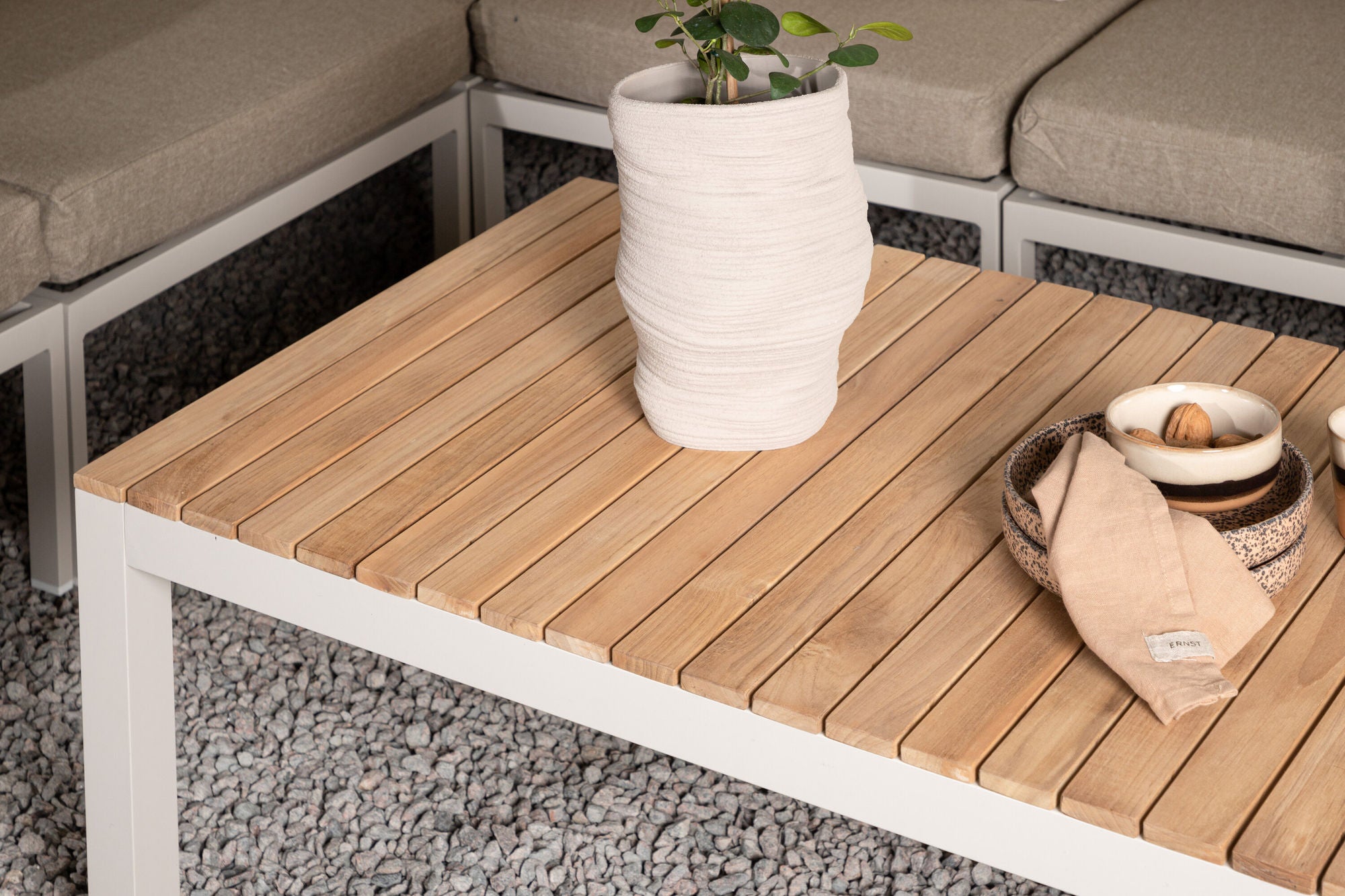 Venture Home Brasilia Sofa bord - Beige alu / teakslats