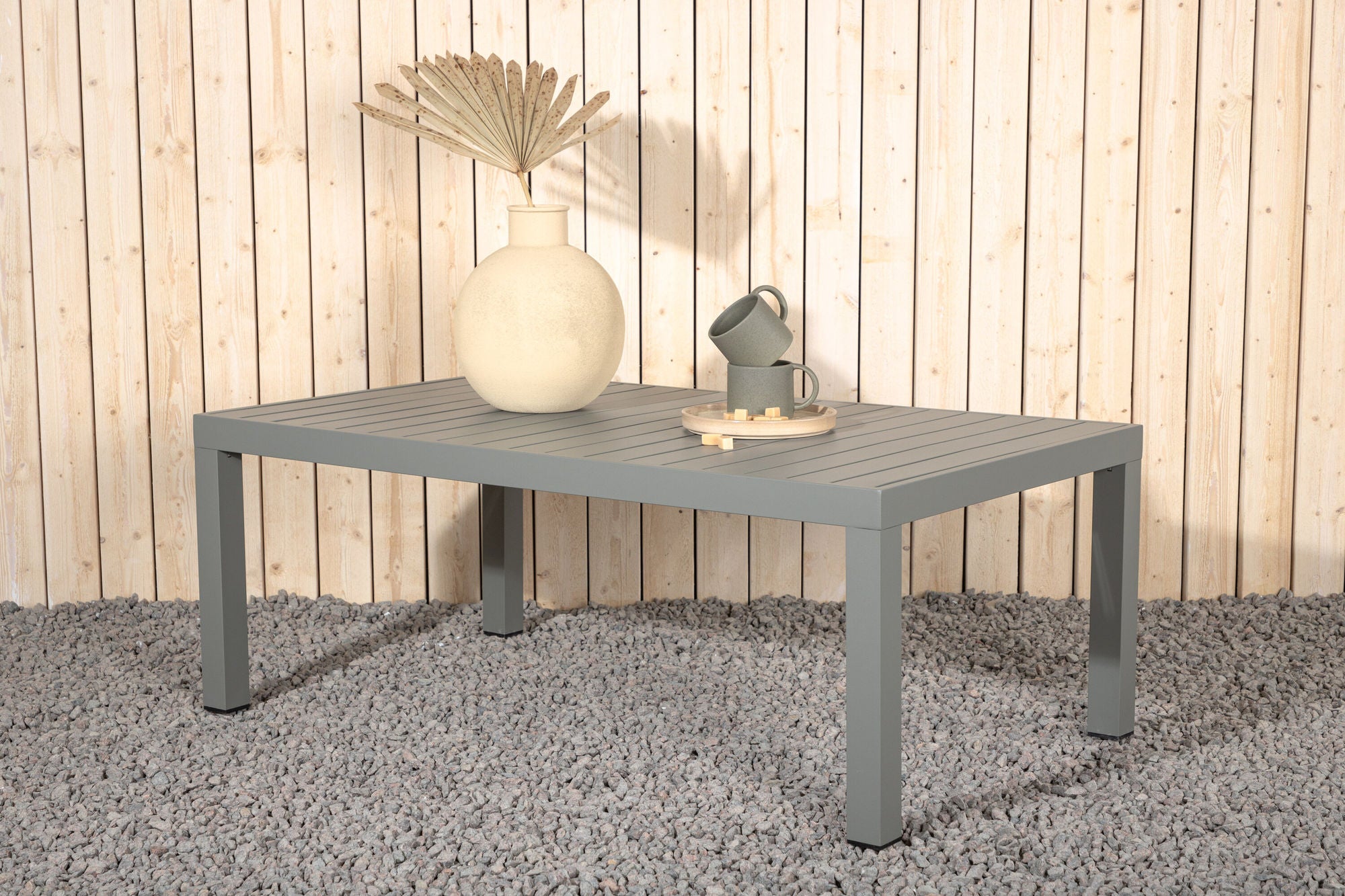 Venture Home Copacabana sofabord - Khaki/aluslats as top