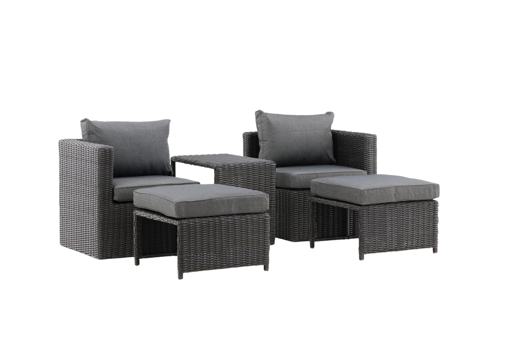 Venture Home Quad - Sofa Set- Black - Wicker -
