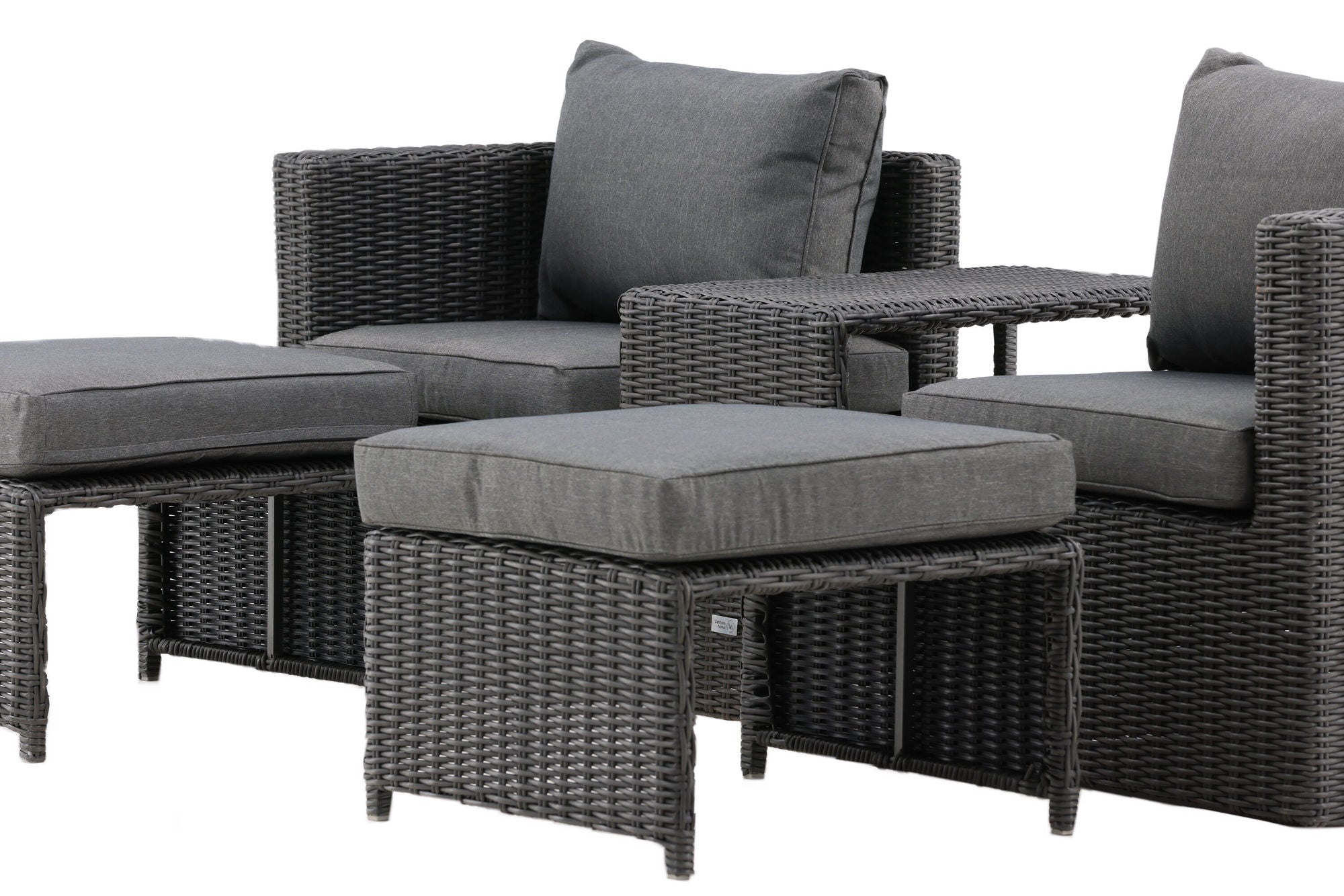 Venture Home Quad - Sofa Set- Black - Wicker -