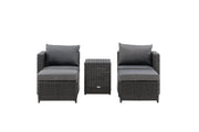 Venture Home Quad - Sofa Set- Black - Wicker -