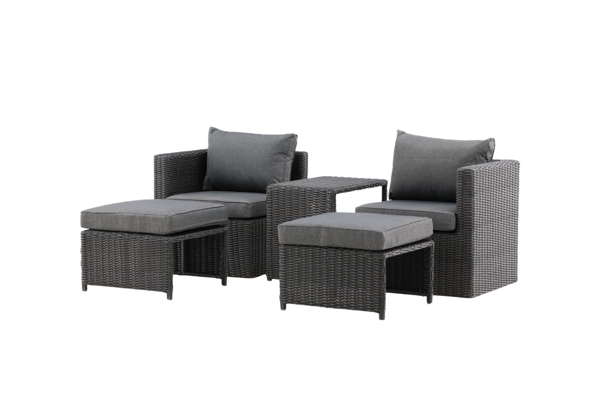Venture Home Quad - Sofa Set- Black - Wicker -