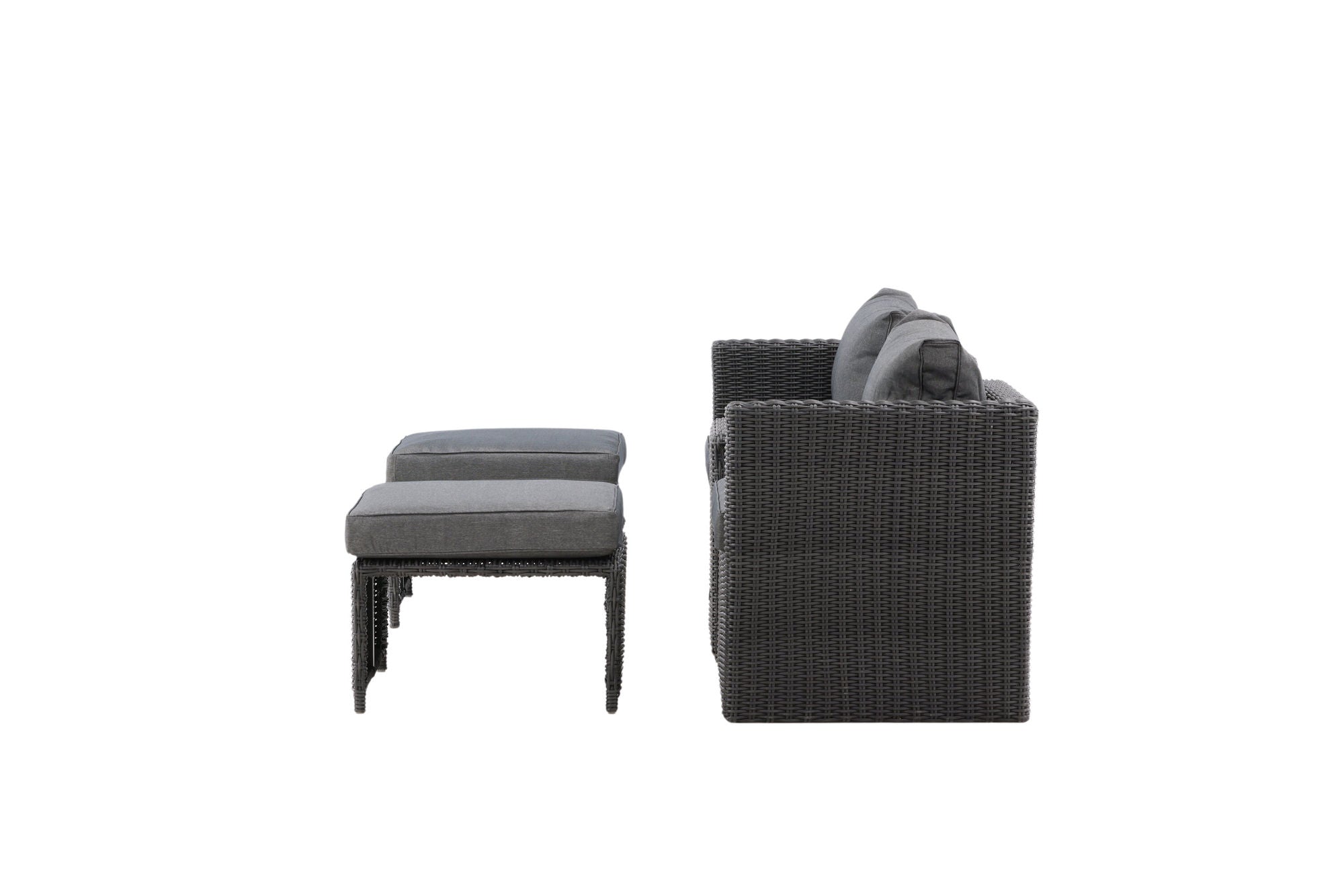 Venture Home Quad - Sofa Set- Black - Wicker -