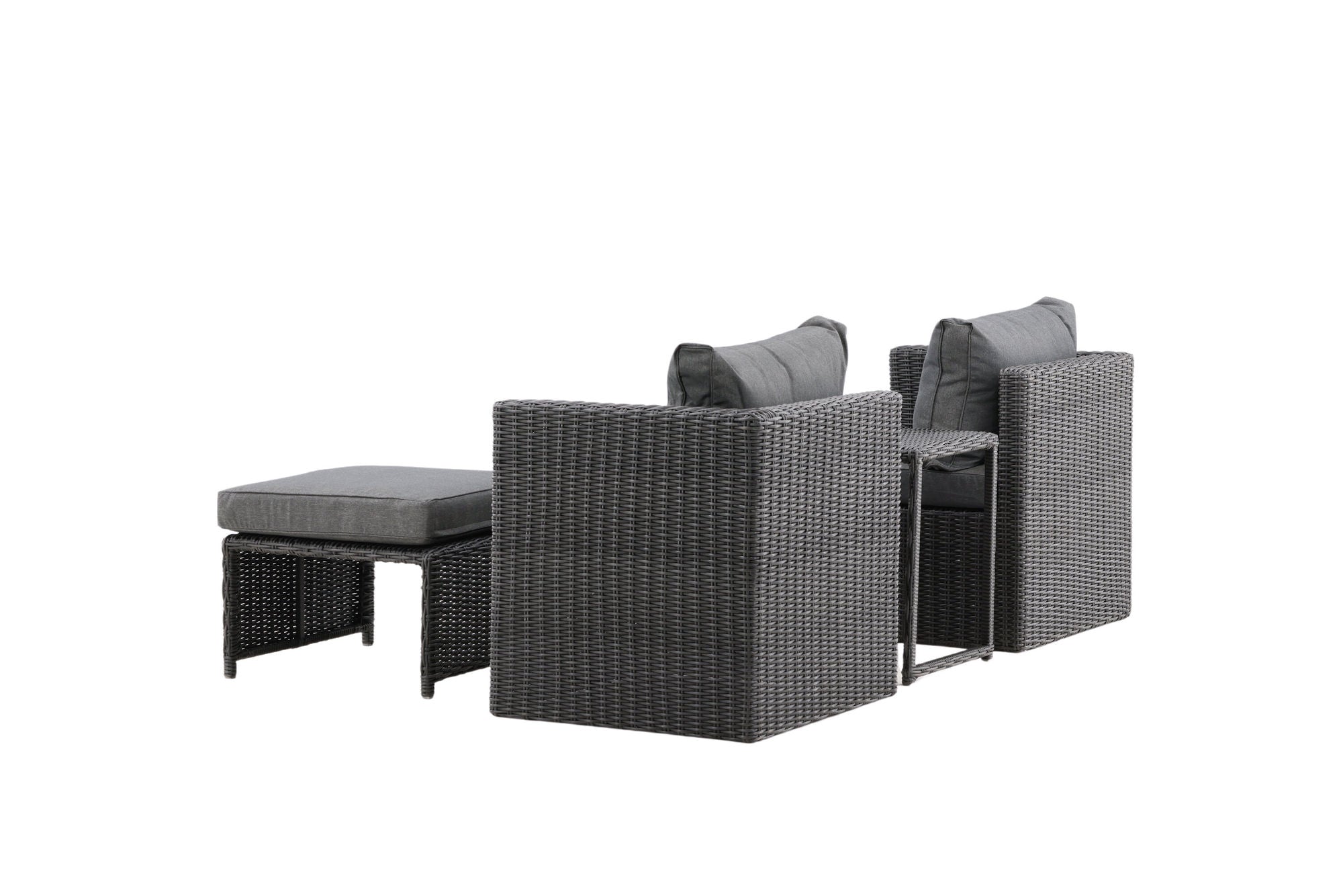 Venture Home Quad - Sofa Set- Black - Wicker -