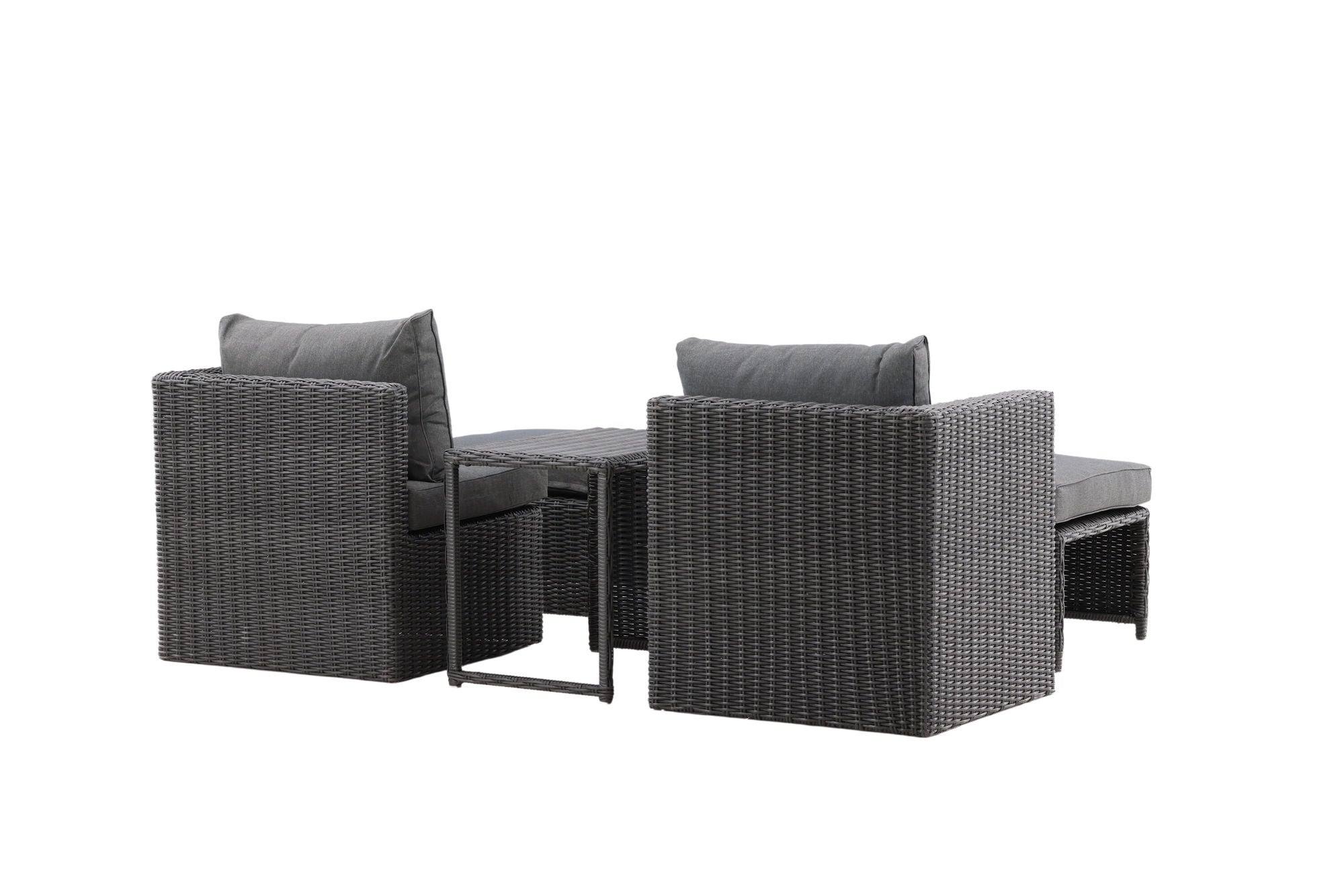 Venture Home Quad - Sofa Set- Black - Wicker -