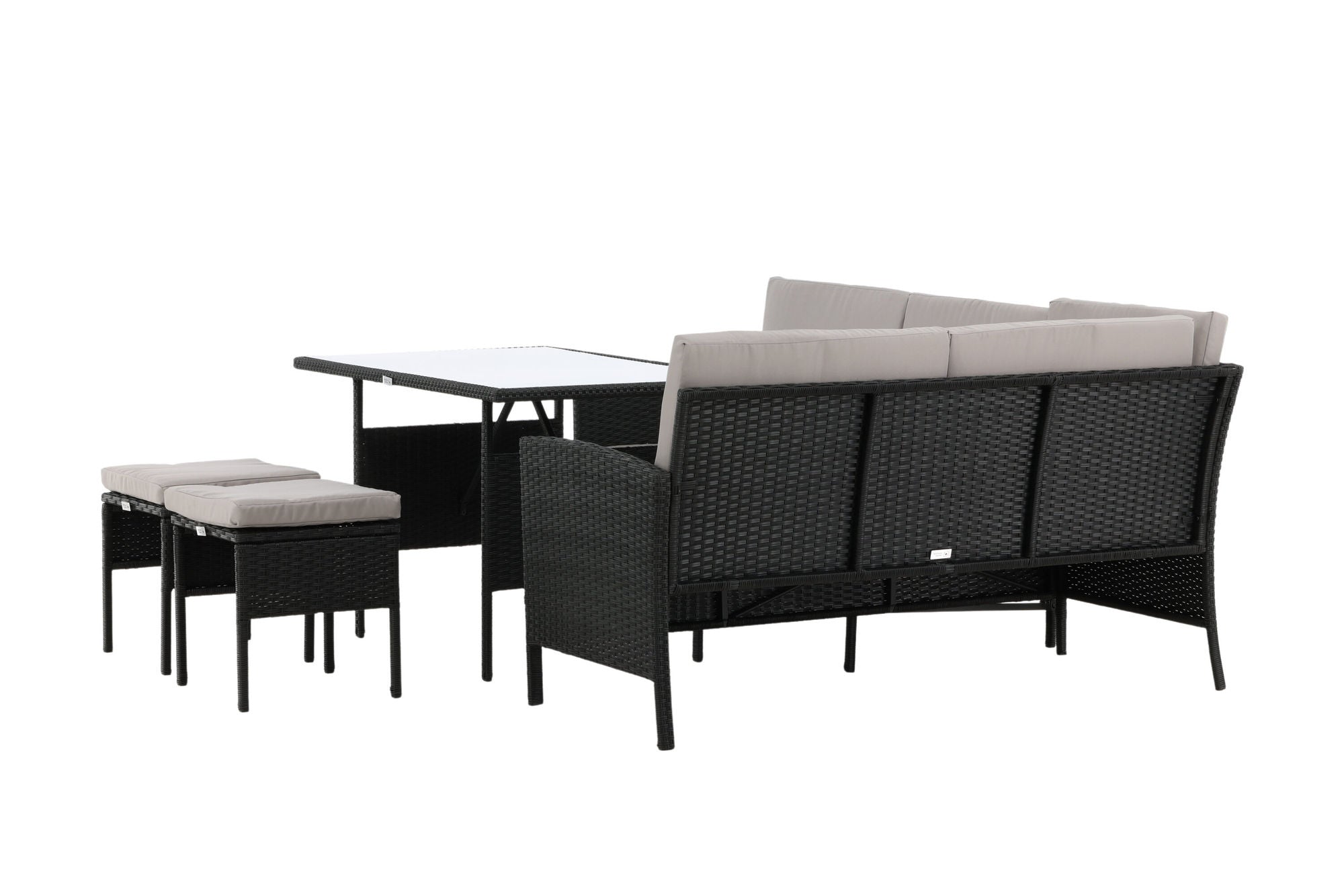 Venture Home Knock - hjørne Sofa- Black/Grey - Wicker -