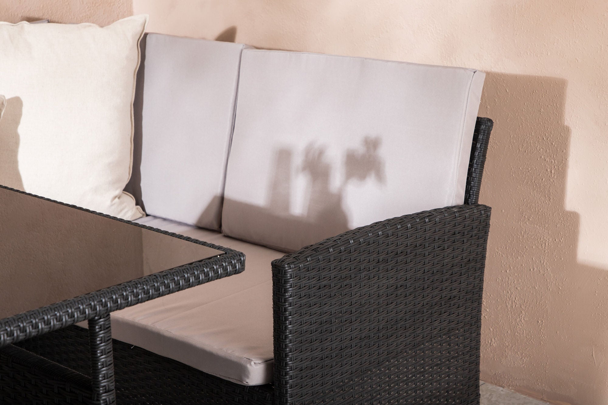 Venture Home Knock - hjørne Sofa- Black/Grey - Wicker -