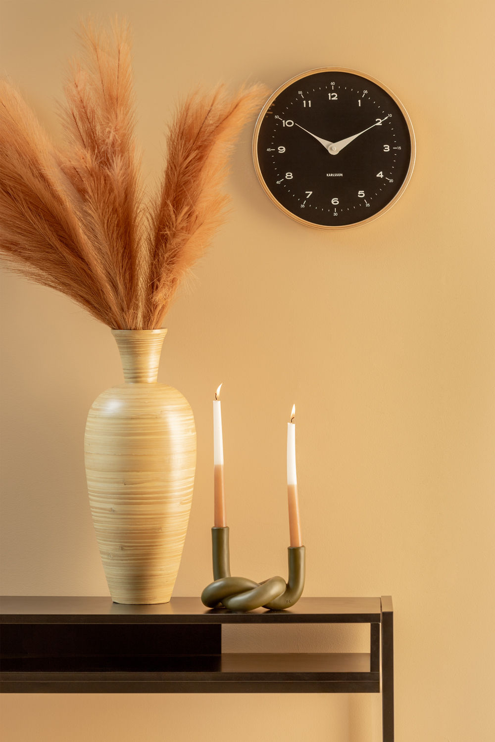 KARLSSON Wall clock Osado Dome wood black