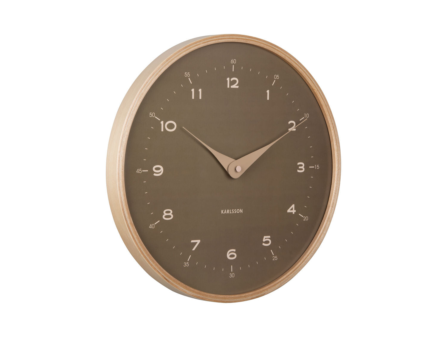KARLSSON Wall clock Osado Dome wood moss green