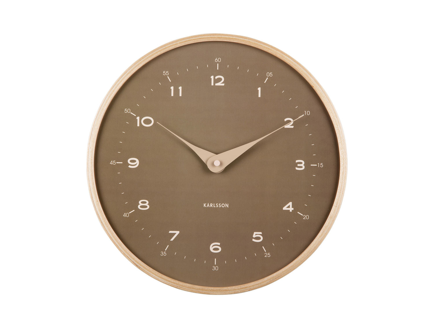 KARLSSON Wall clock Osado Dome wood moss green
