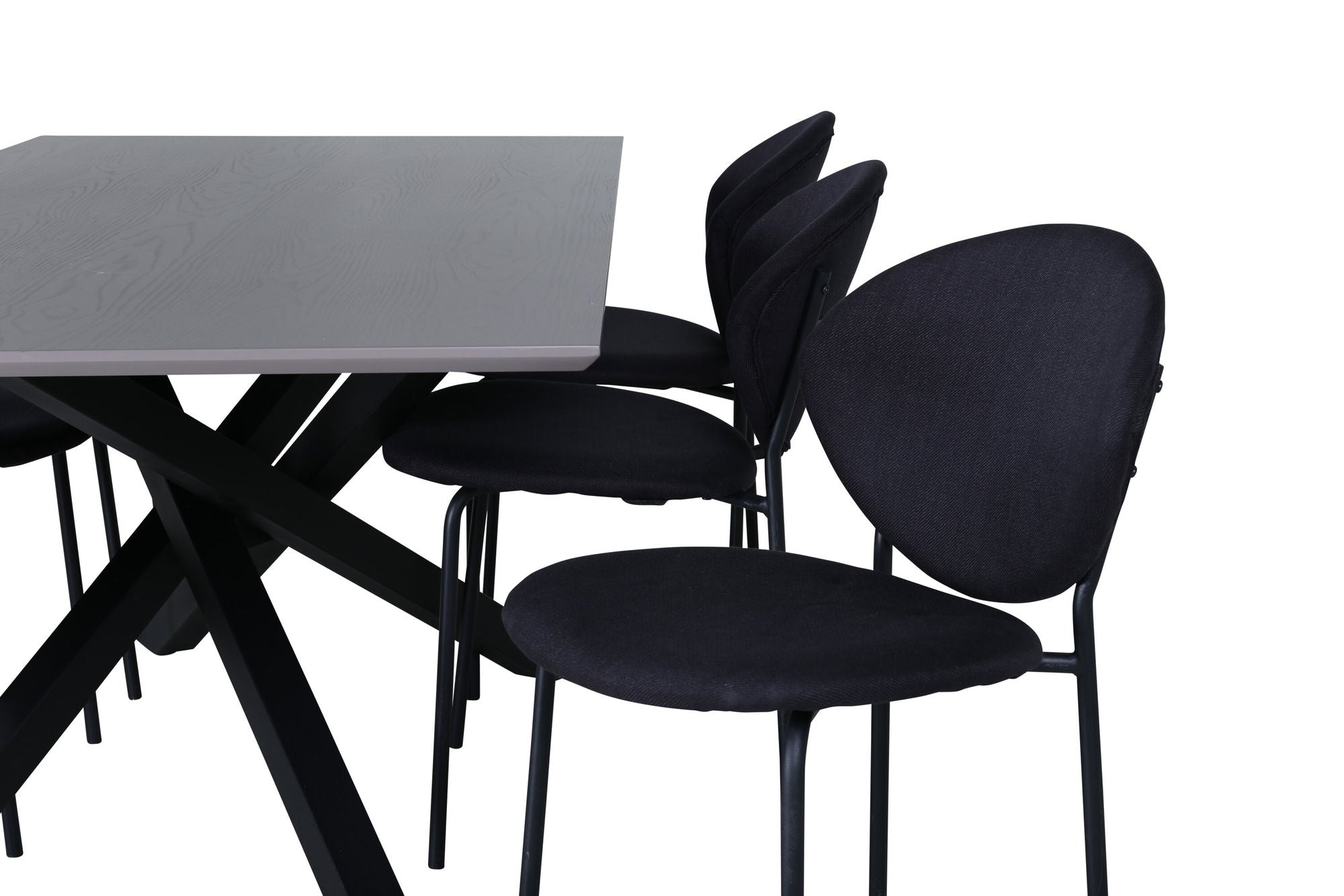Venture Home Piazza spisebord , Black Grey Veneer+Vault Spisebordsstol , Black Legs , Black Fabric_6