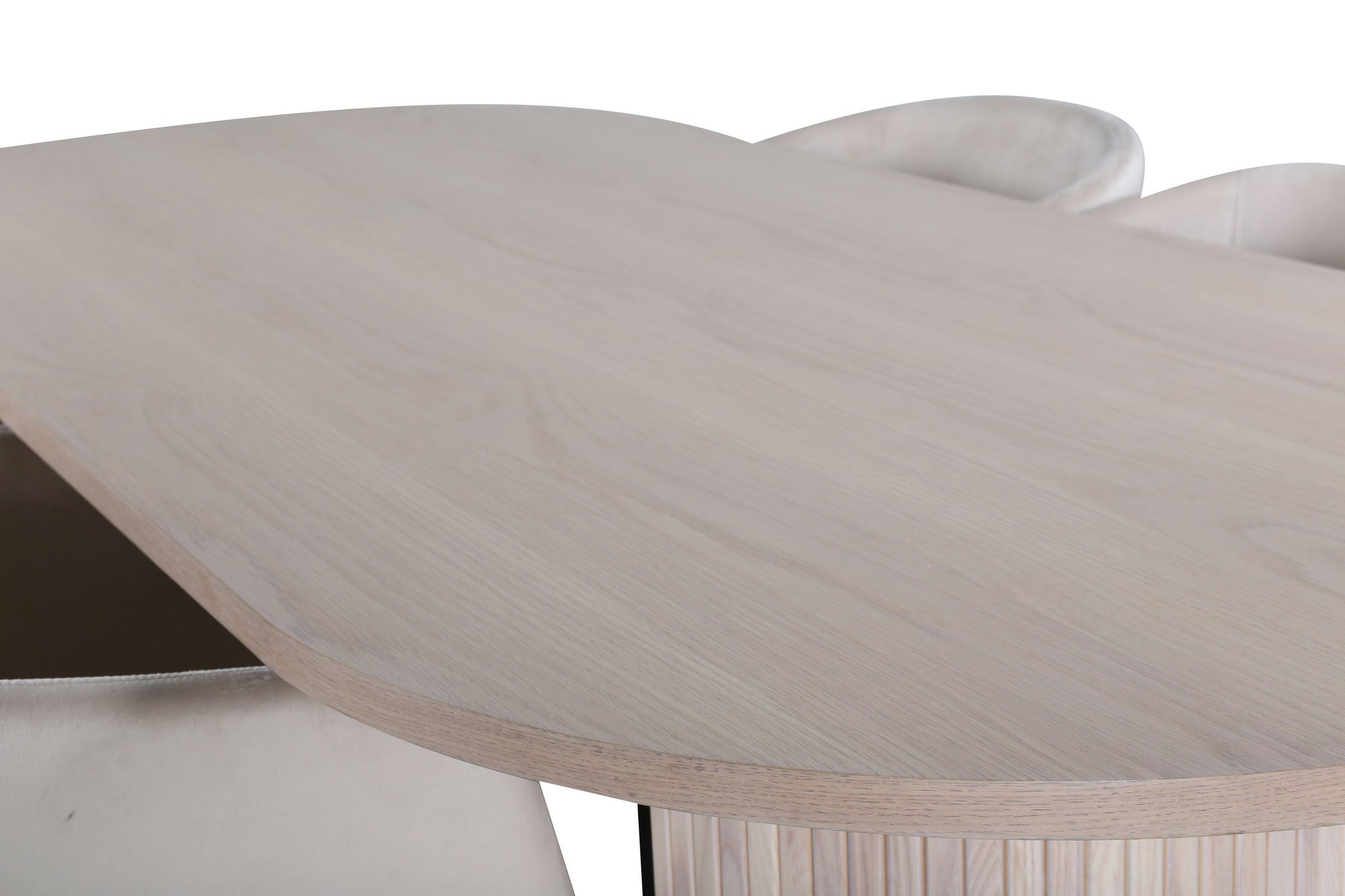 Venture Home Bianca Oval spisebord , White Wash Black Veneer+Berit stol , Black Beige Velvet_4