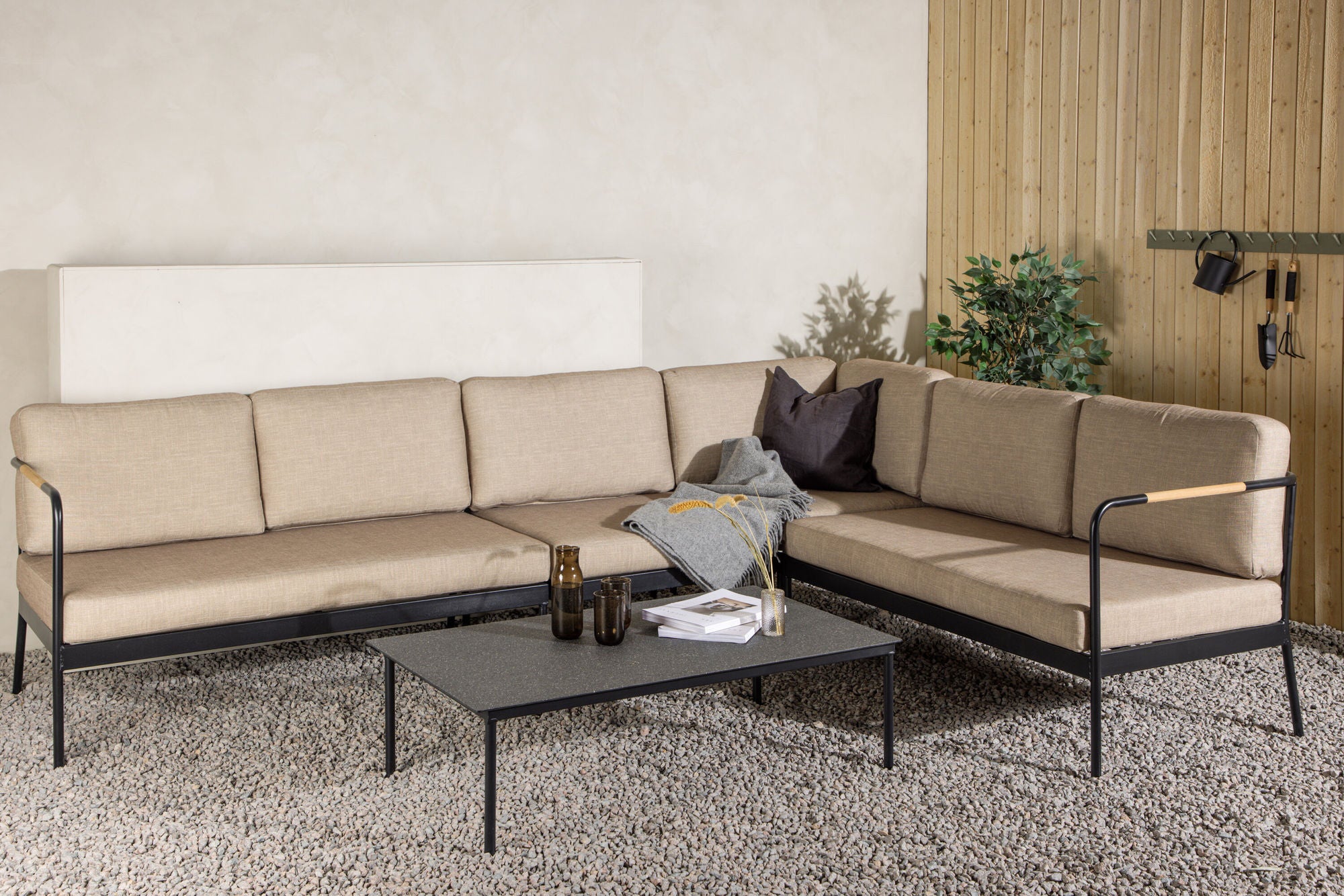 Venture Home Pehnna hjørne Loungeset Steel - Black / Sand
