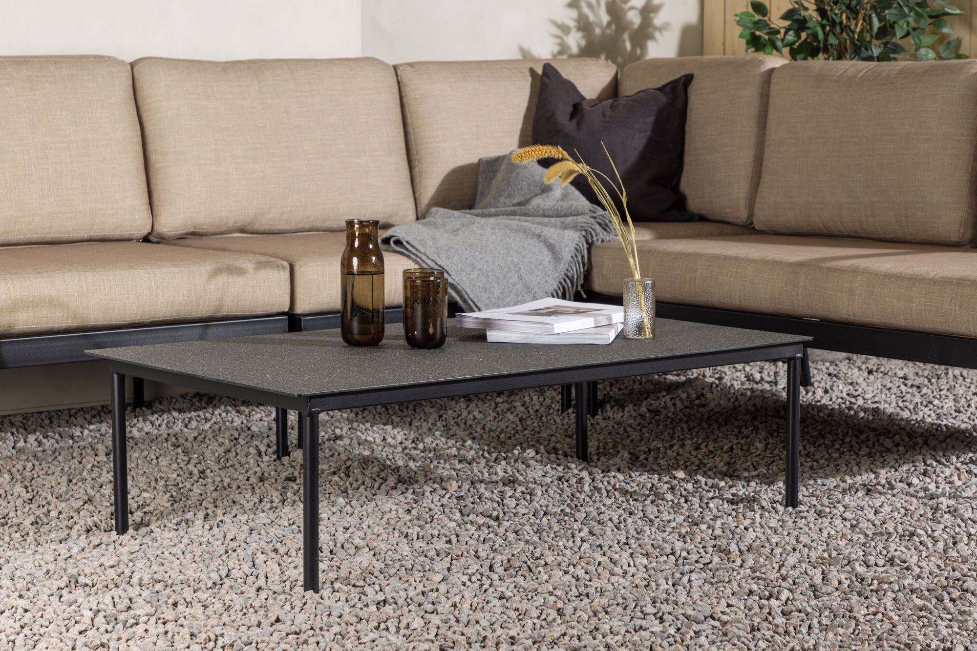 Venture Home Pehnna hjørne Loungeset Steel - Black / Sand