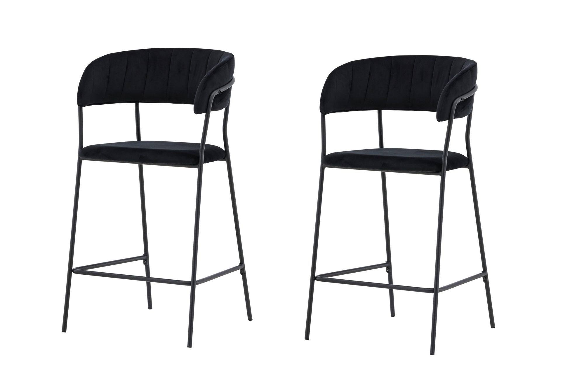 Venture Home Lui Bar stol 2-pack - Black / Black PU