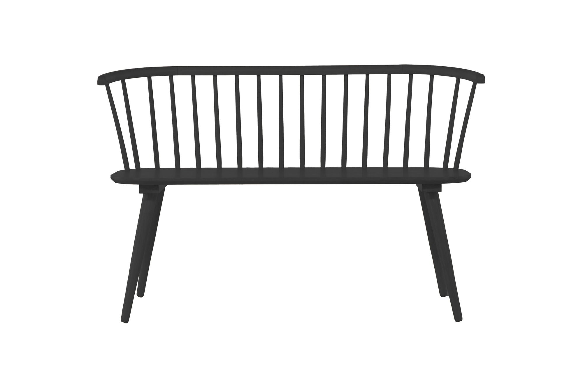 Venture Home Bobby Dining Sofa - Black / Black Solid Rubber Wood
