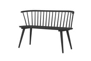 Venture Home Bobby Dining Sofa - Black / Black Solid Rubber Wood