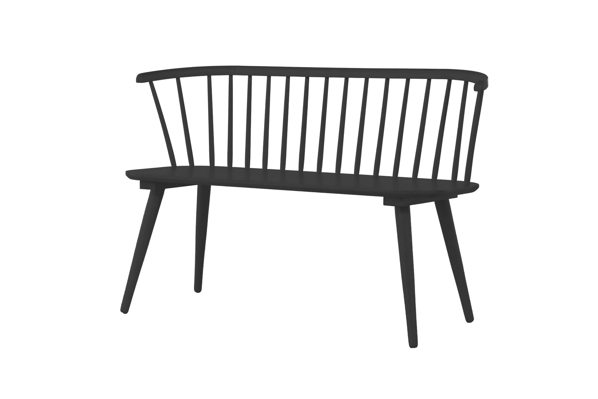 Venture Home Bobby Dining Sofa - Black / Black Solid Rubber Wood