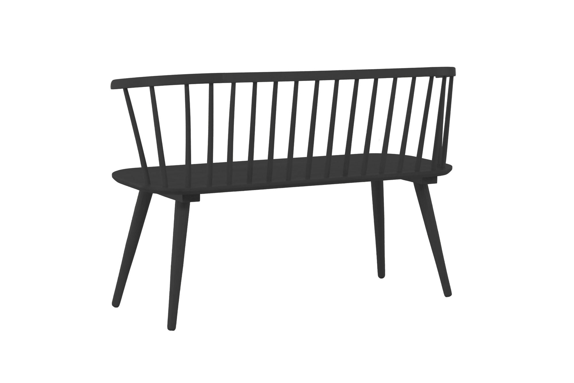 Venture Home Bobby Dining Sofa - Black / Black Solid Rubber Wood