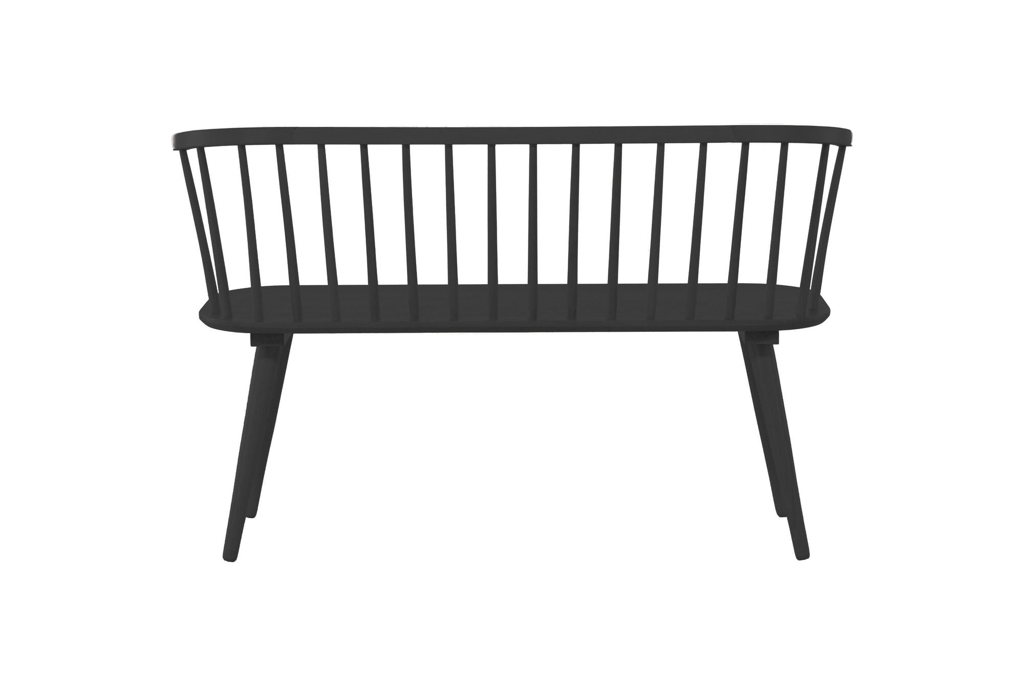 Venture Home Bobby Dining Sofa - Black / Black Solid Rubber Wood