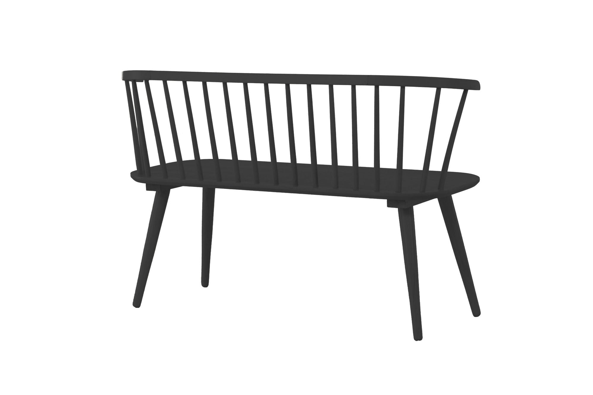 Venture Home Bobby Dining Sofa - Black / Black Solid Rubber Wood