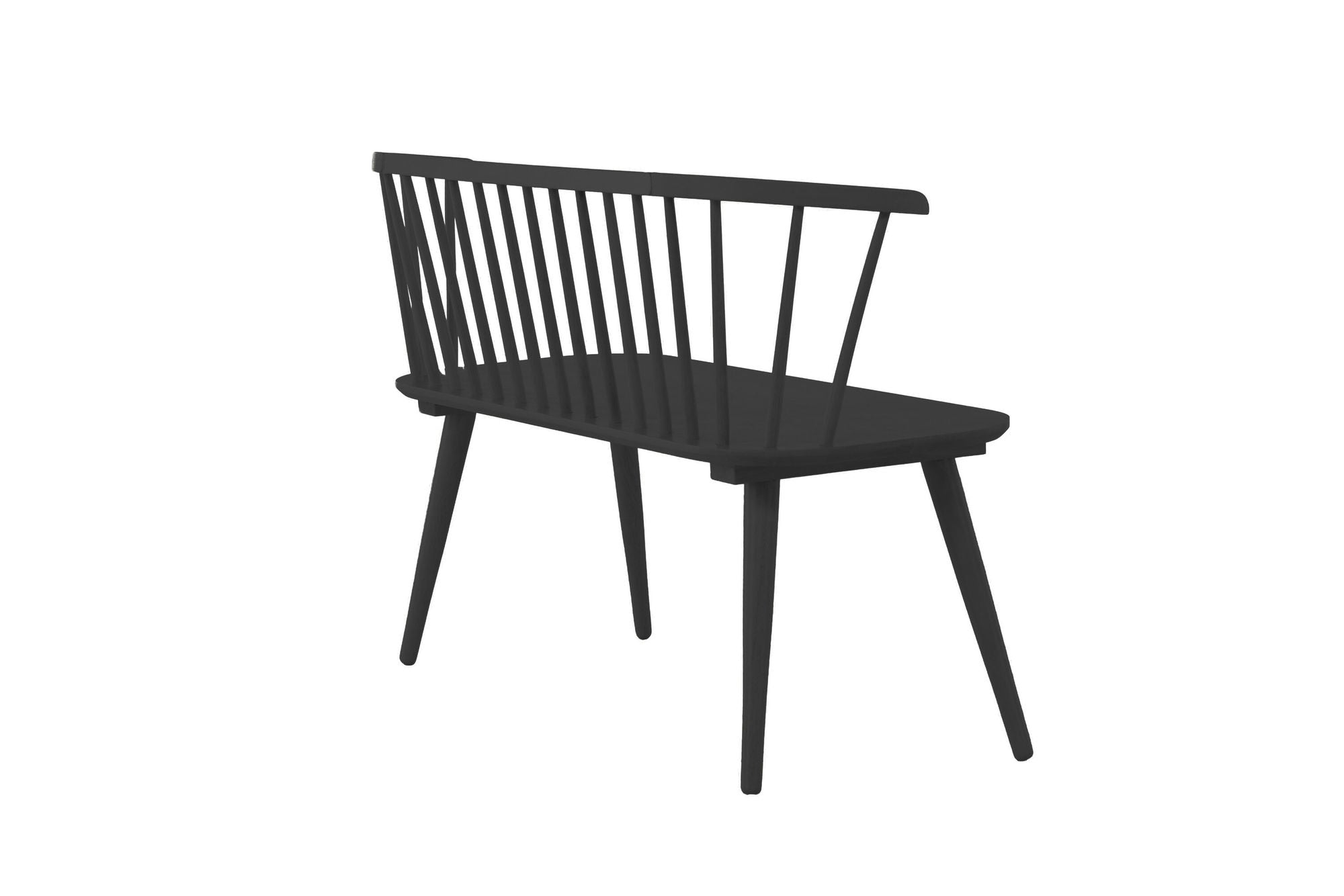 Venture Home Bobby Dining Sofa - Black / Black Solid Rubber Wood