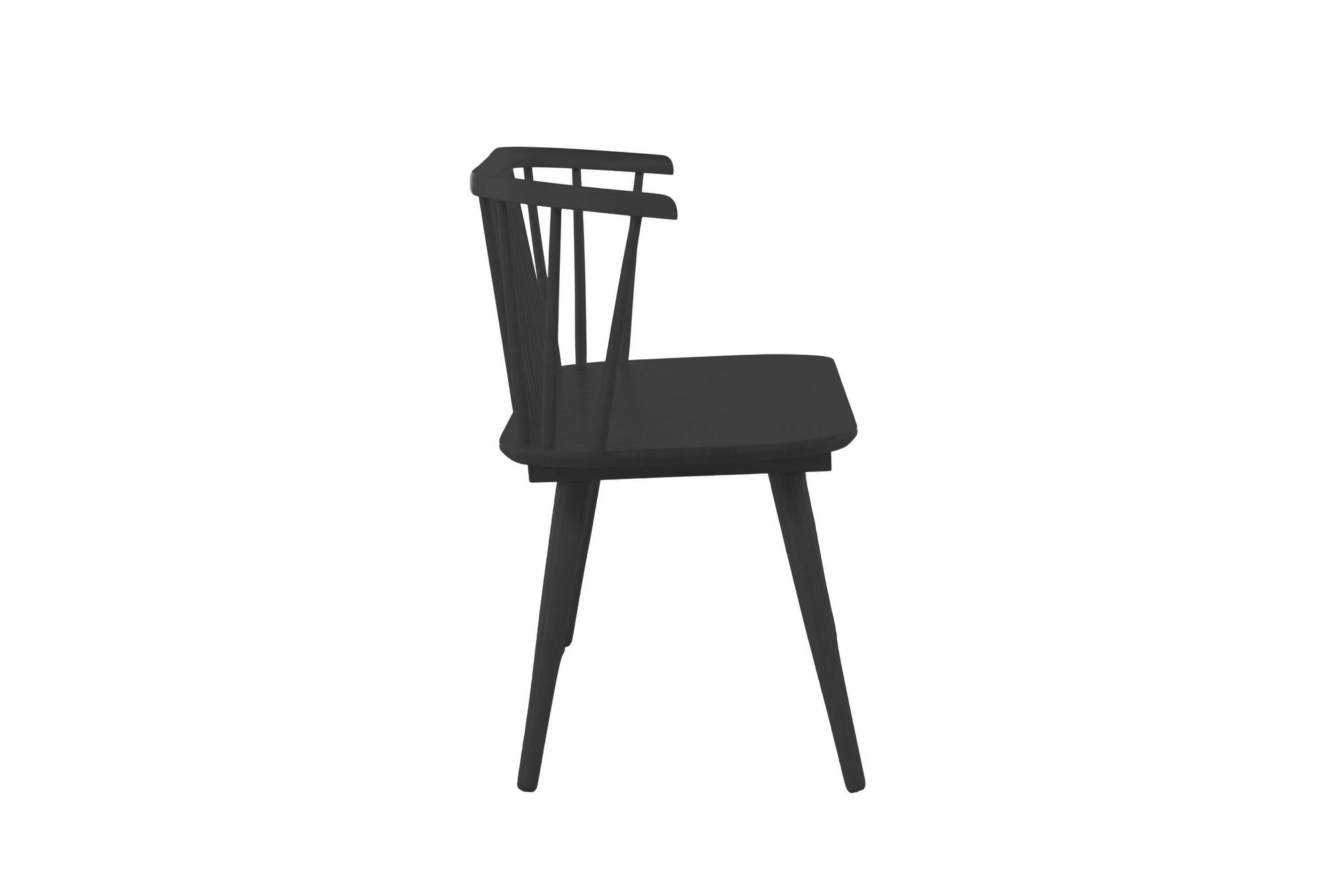 Venture Home Bobby Dining Sofa - Black / Black Solid Rubber Wood