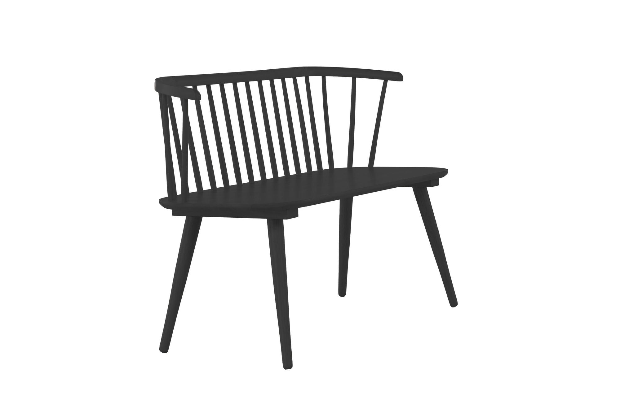 Venture Home Bobby Dining Sofa - Black / Black Solid Rubber Wood