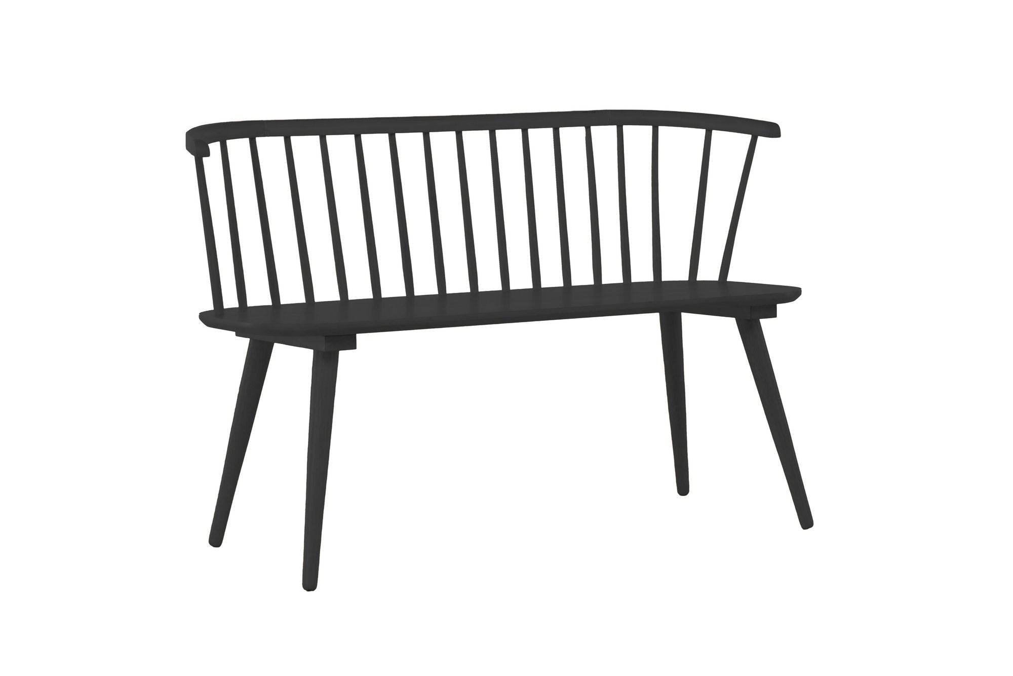 Venture Home Bobby Dining Sofa - Black / Black Solid Rubber Wood