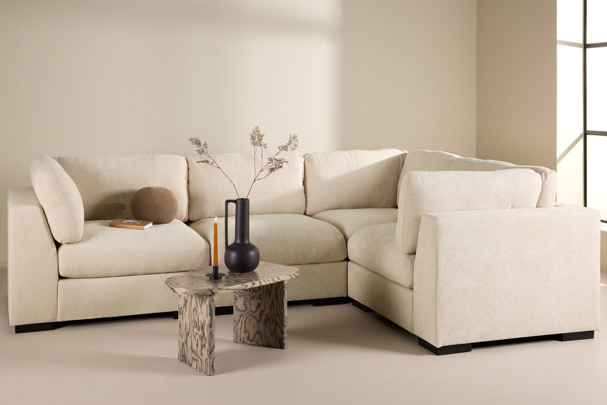 Venture Home Salerno Right Arm stol - Beige Fabric /