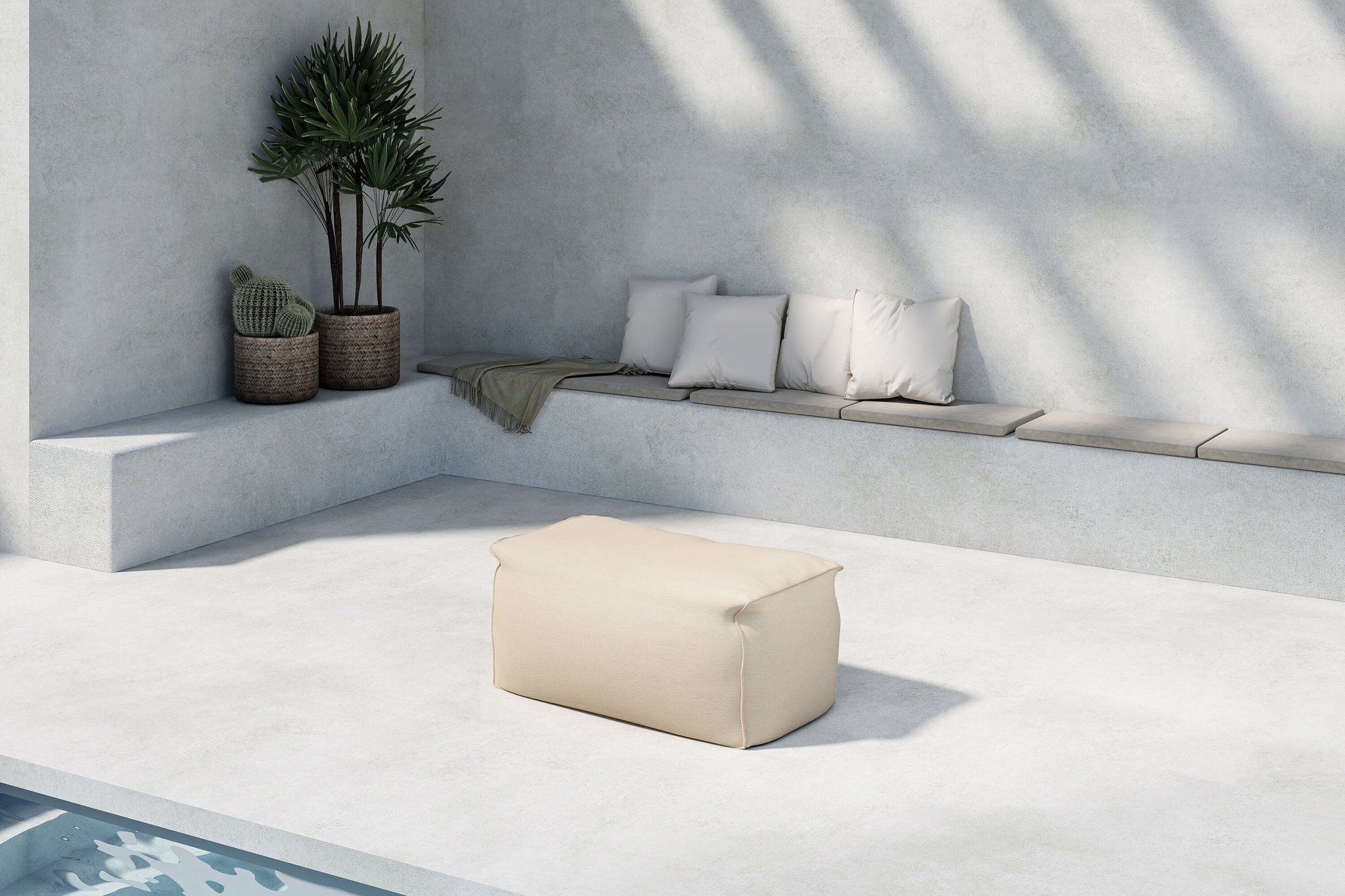 Venture Home Redang Ottoman Fabric - Beige / 75*40*33