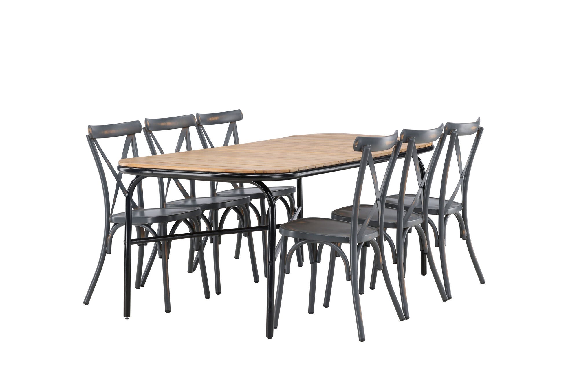 Venture Home Holmbeck Diningbord Steel - Black / Rectangular 90*200*75 +Tablas Diningchair Aluminium - Black / _6