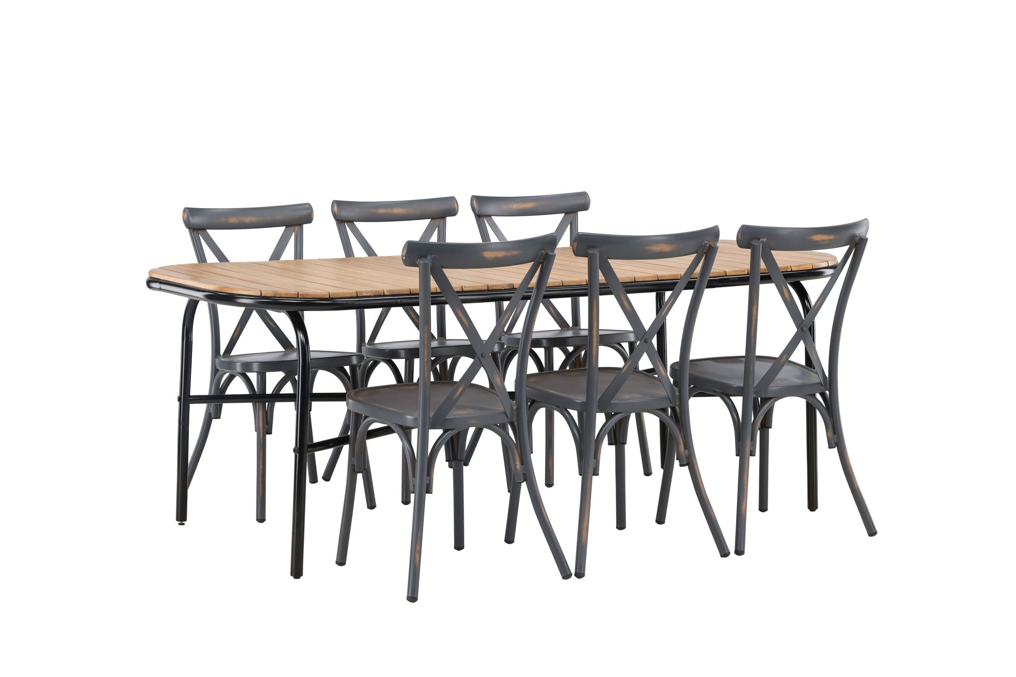 Venture Home Holmbeck Diningbord Steel - Black / Rectangular 90*200*75 +Tablas Diningchair Aluminium - Black / _6