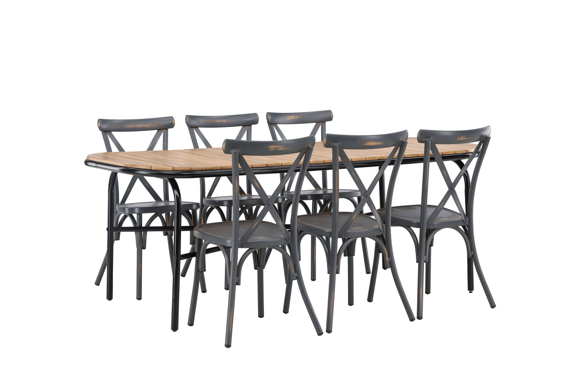 Venture Home Holmbeck Diningbord Steel - Black / Rectangular 90*200*75 +Tablas Diningchair Aluminium - Black / _6