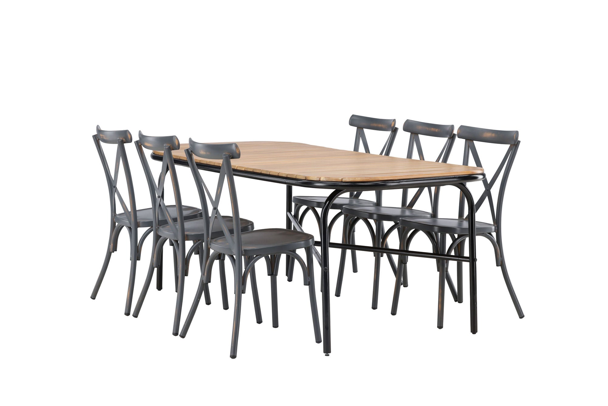 Venture Home Holmbeck Diningbord Steel - Black / Rectangular 90*200*75 +Tablas Diningchair Aluminium - Black / _6