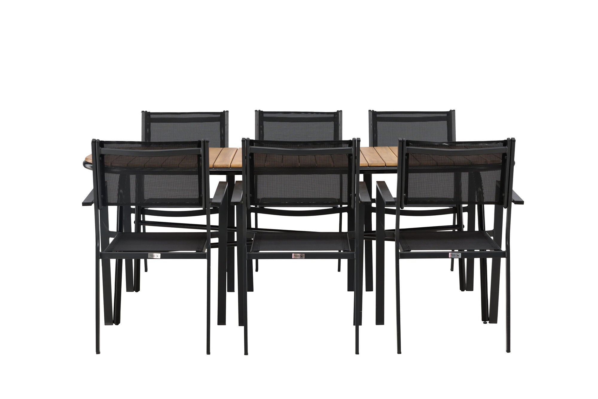 Venture Home Holmbeck Diningbord Steel - Black / Rectangular 90*200*75 +Copacabana Stacking stol - Black/Black - Ersätter 4131-408 _6