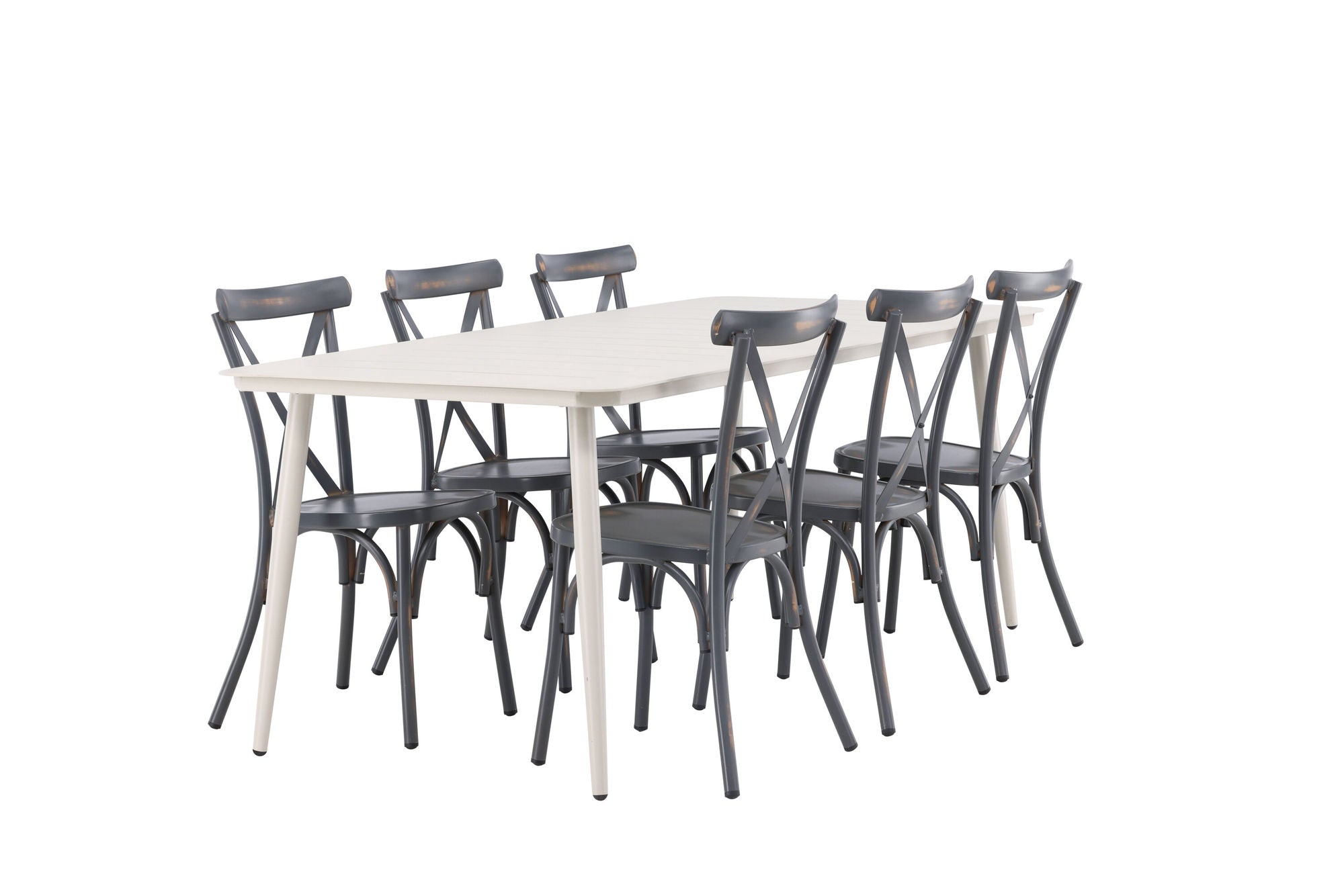 Venture Home Lina spisebord - Beige - 200*90 +Tablas Diningchair Aluminium - Black / _6