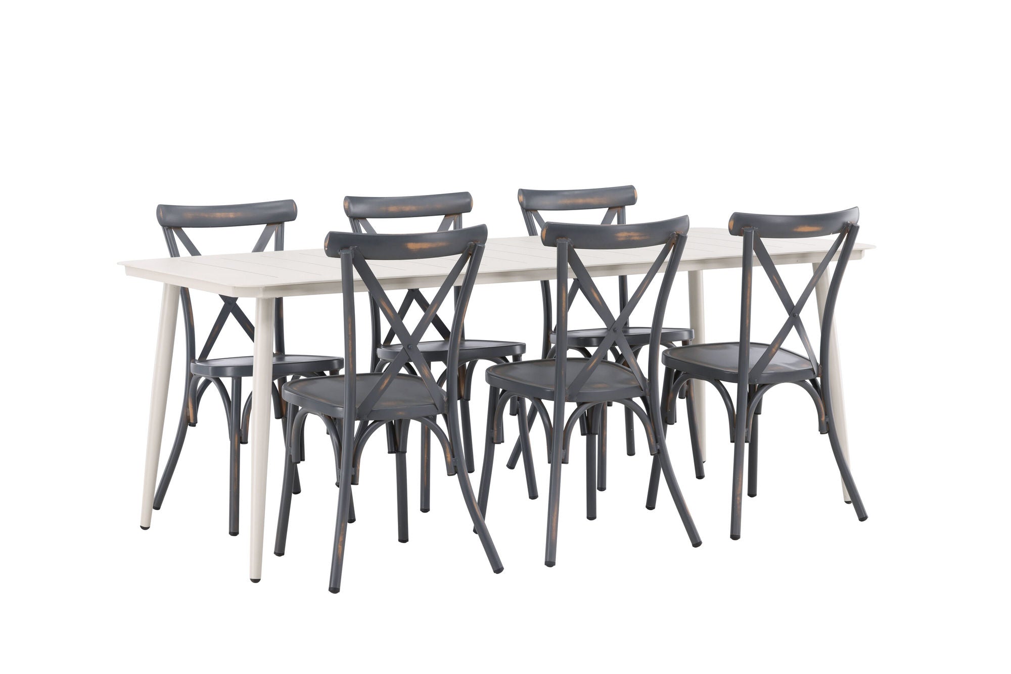 Venture Home Lina spisebord - Beige - 200*90 +Tablas Diningchair Aluminium - Black / _6