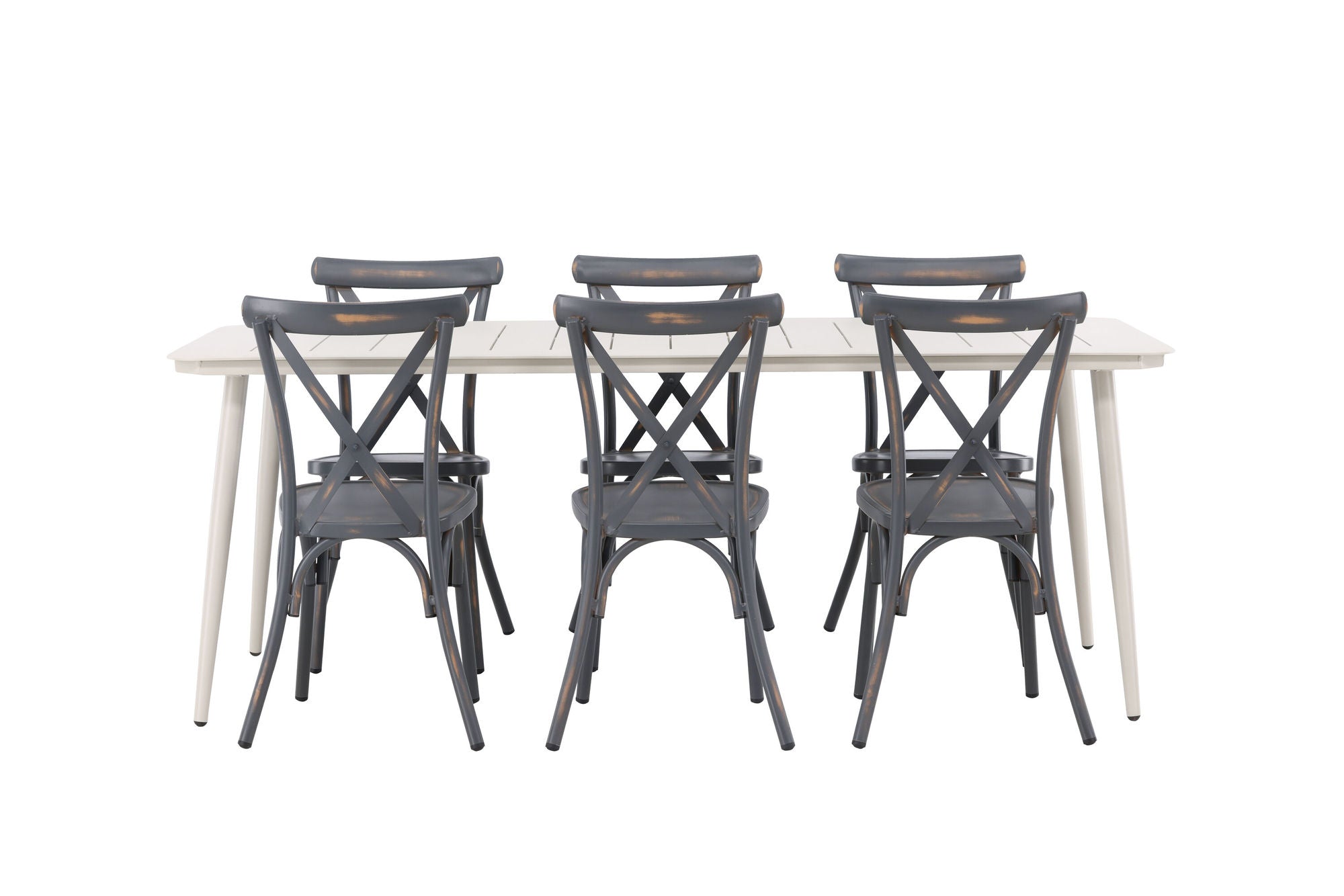 Venture Home Lina spisebord - Beige - 200*90 +Tablas Diningchair Aluminium - Black / _6