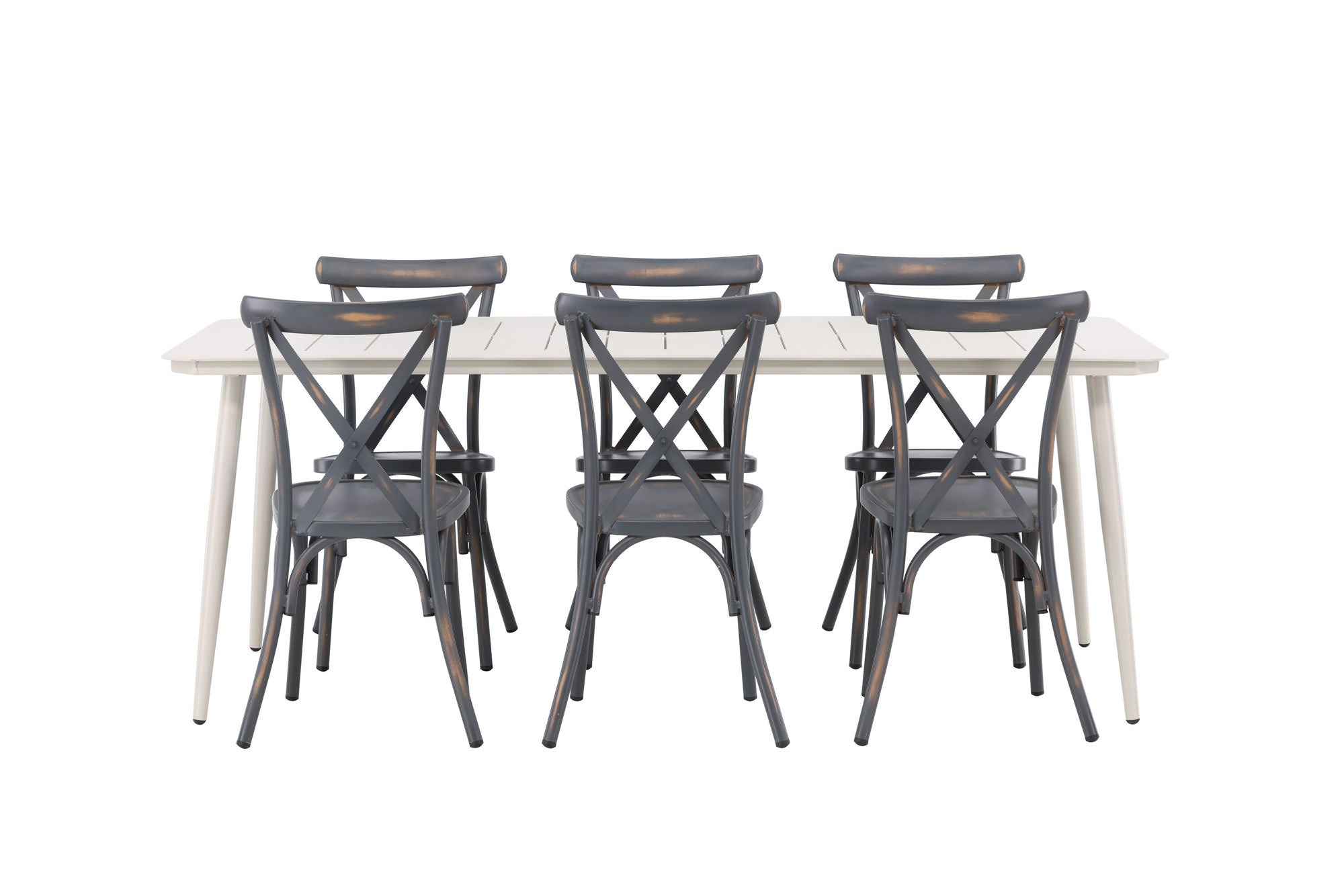 Venture Home Lina spisebord - Beige - 200*90 +Tablas Diningchair Aluminium - Black / _6