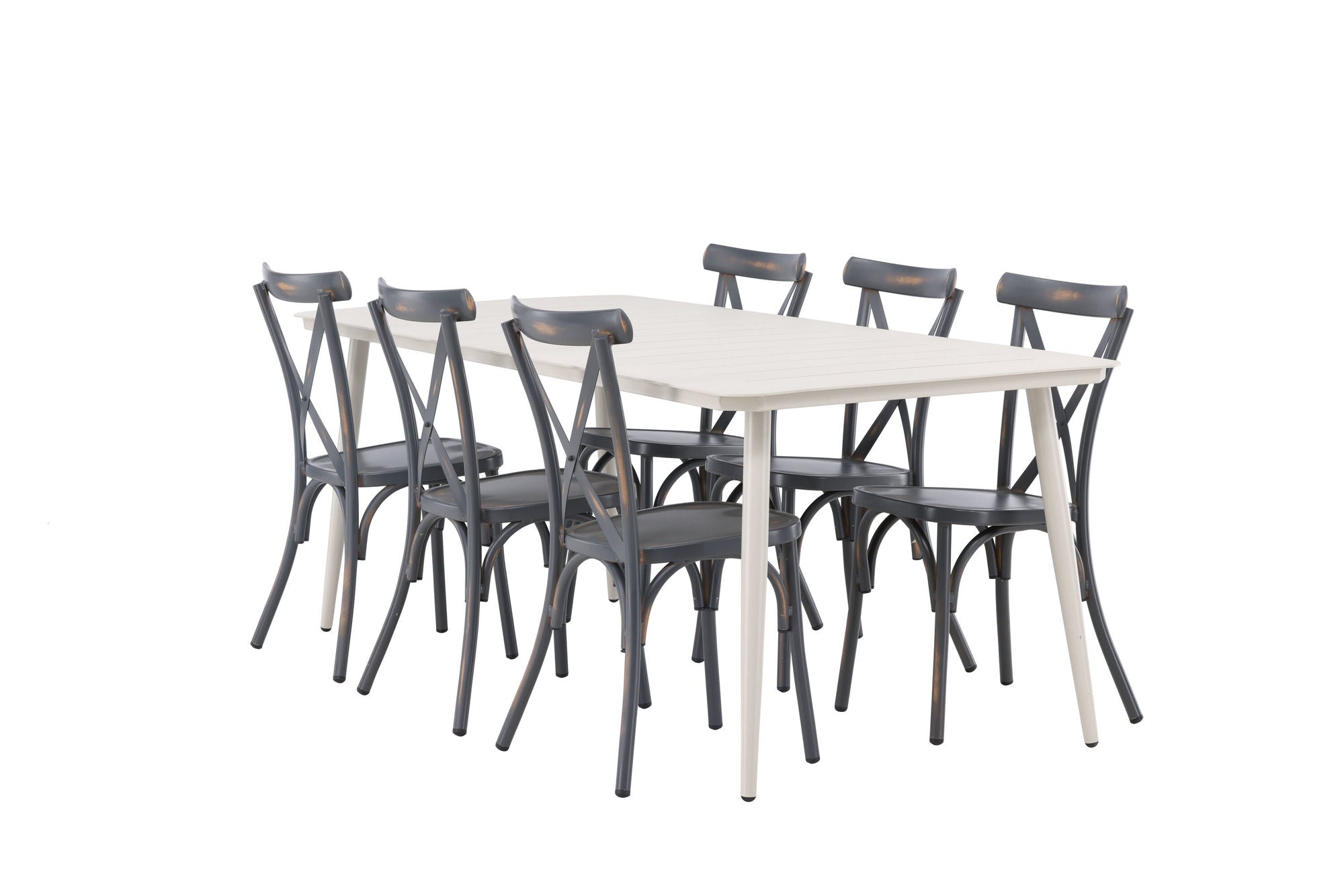 Venture Home Lina spisebord - Beige - 200*90 +Tablas Diningchair Aluminium - Black / _6