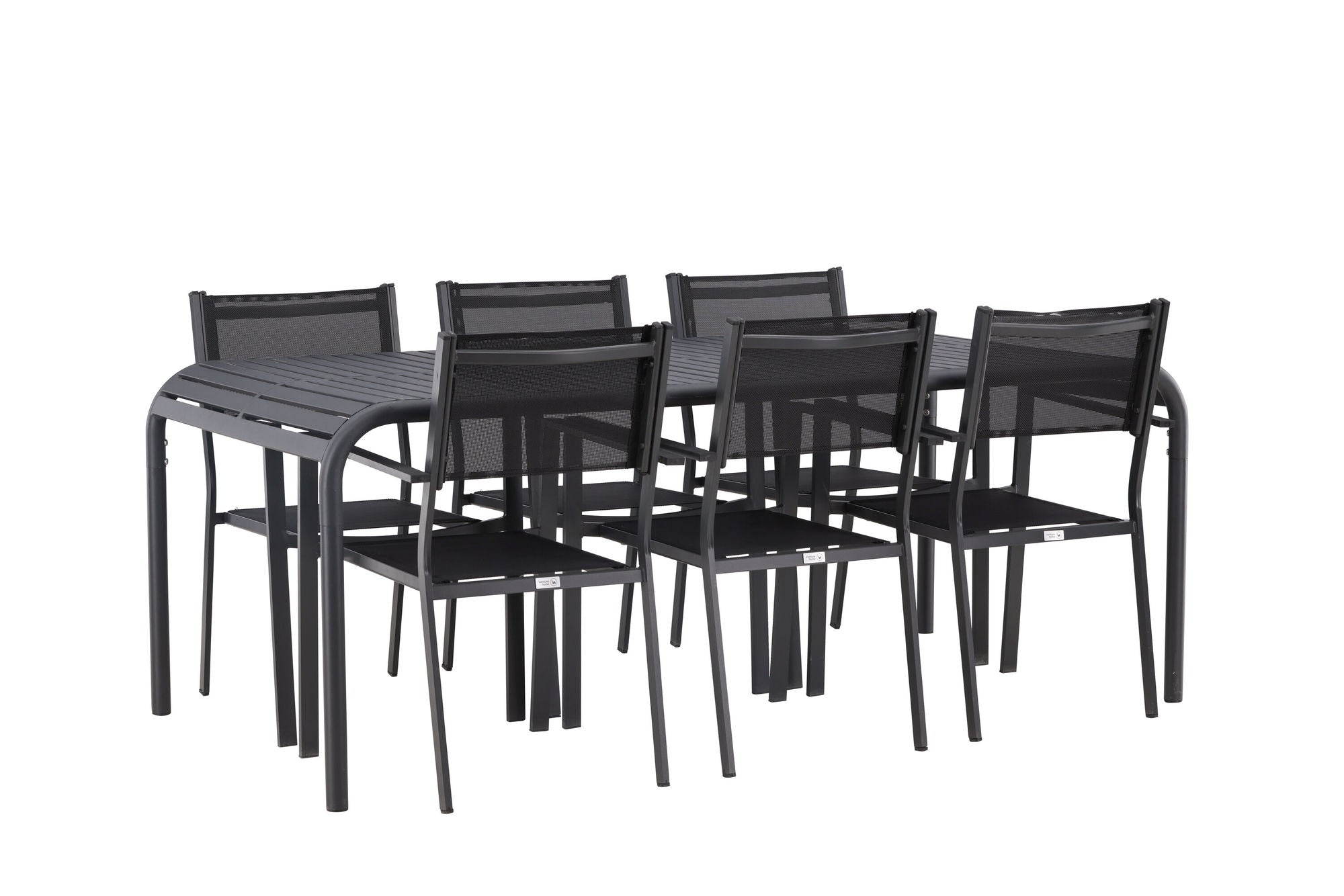 Venture Home Borneo Diningbord Aluminium - Black / Rectangular 100*200* +Copacabana Stacking stol - Black/Black - Ersätter 4131-408 _6