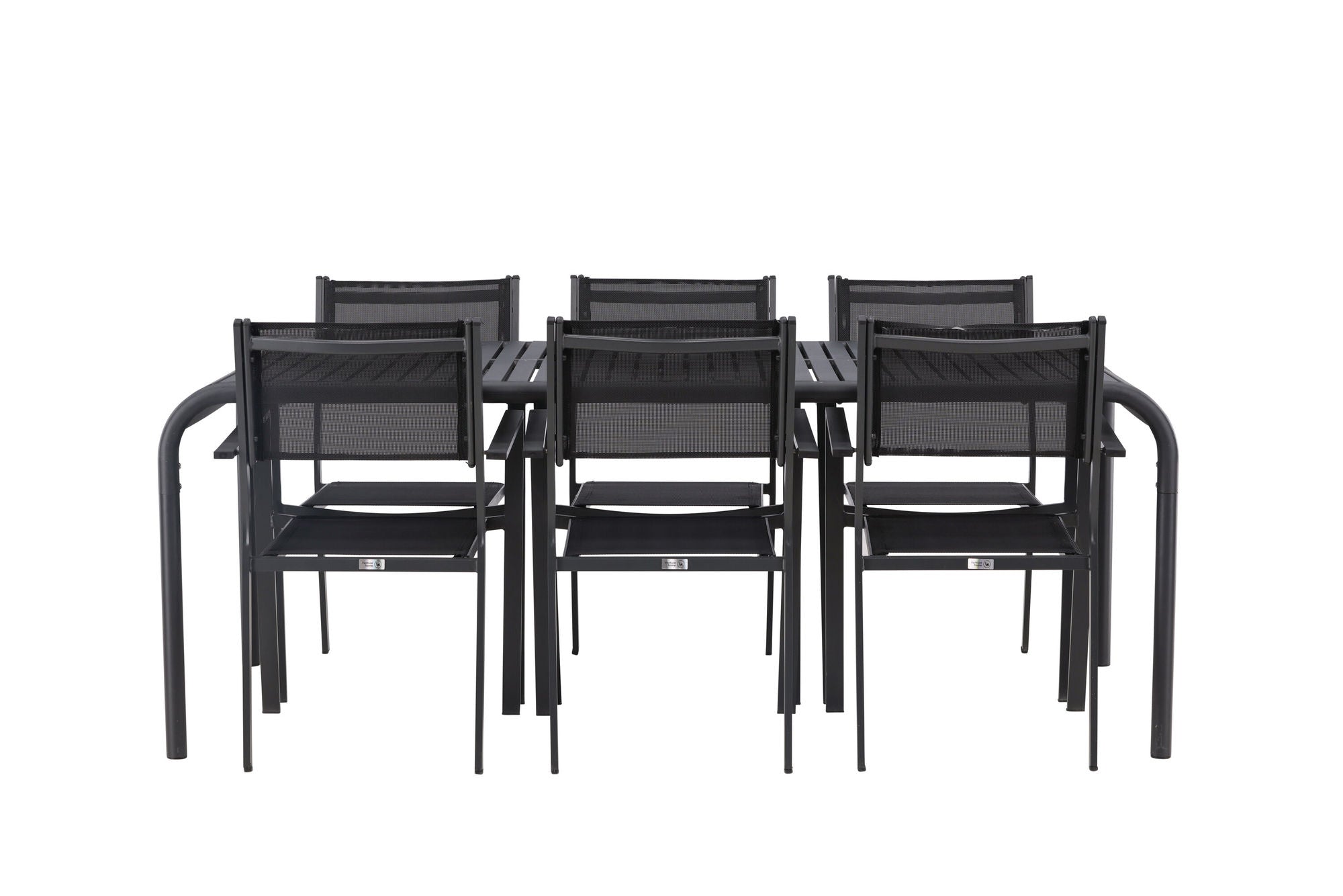 Venture Home Borneo Diningbord Aluminium - Black / Rectangular 100*200* +Copacabana Stacking stol - Black/Black - Ersätter 4131-408 _6